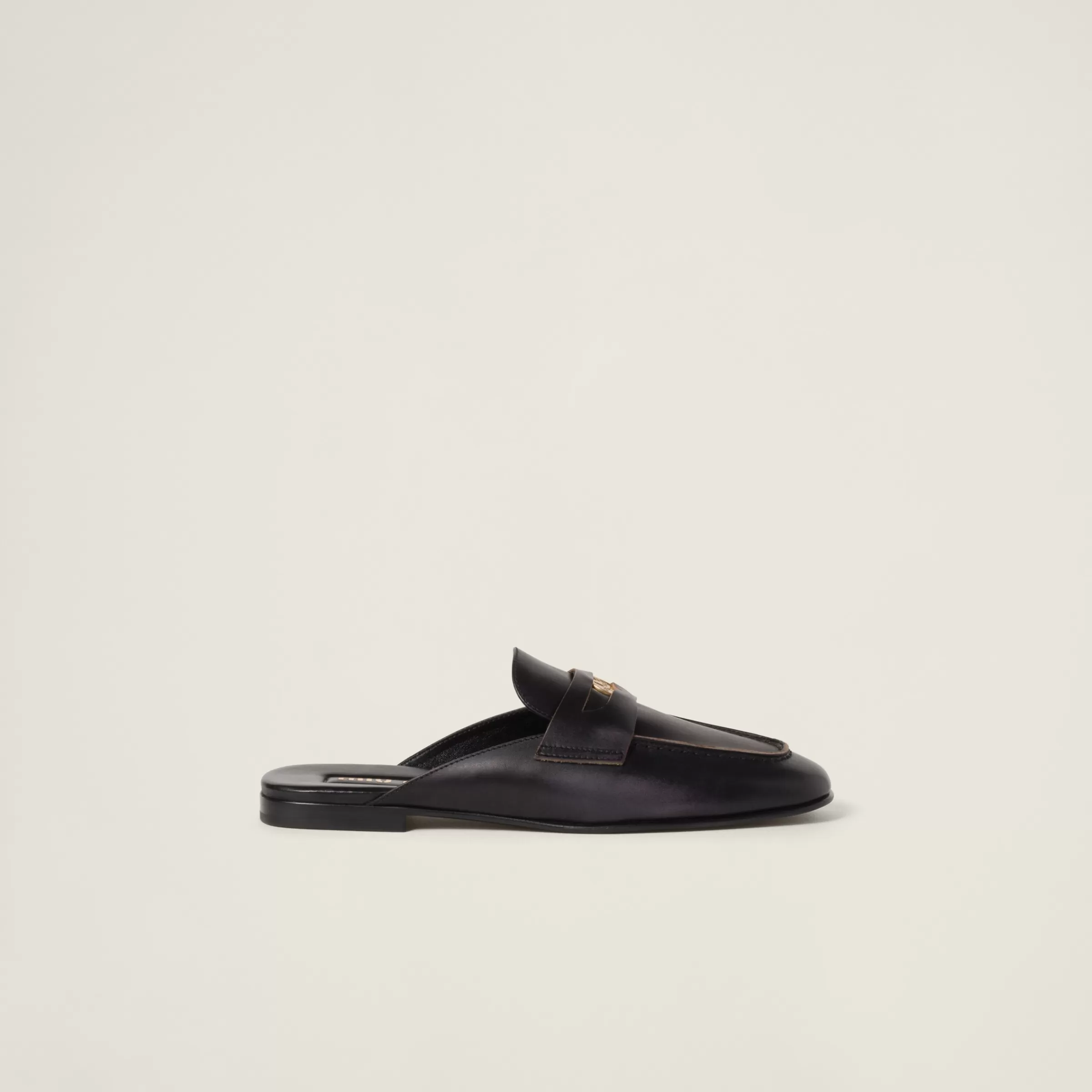 Bleached leather loafers>Miu Miu Best Sale