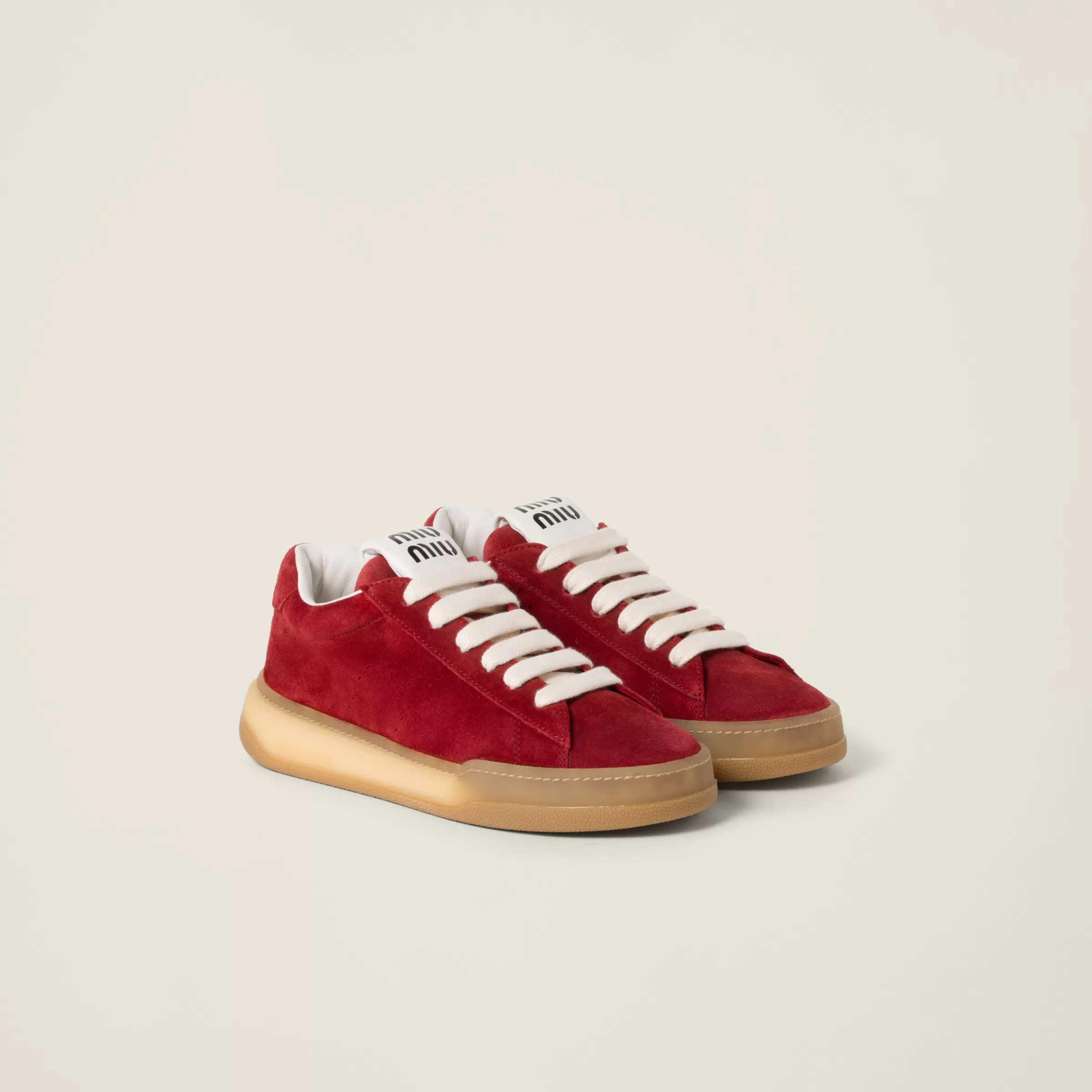 Bleached suede sneakers>Miu Miu Outlet