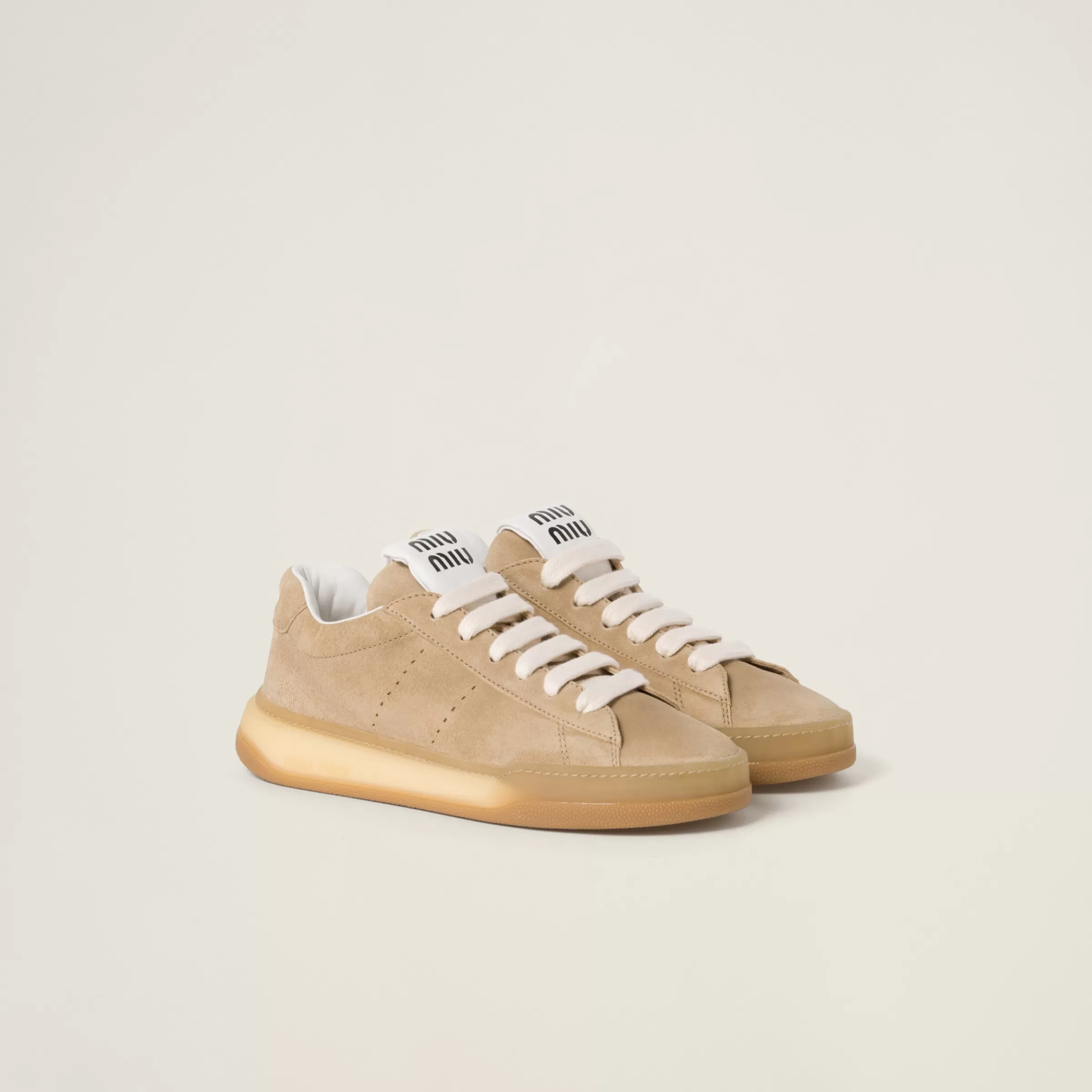 Bleached suede sneakers>Miu Miu Shop