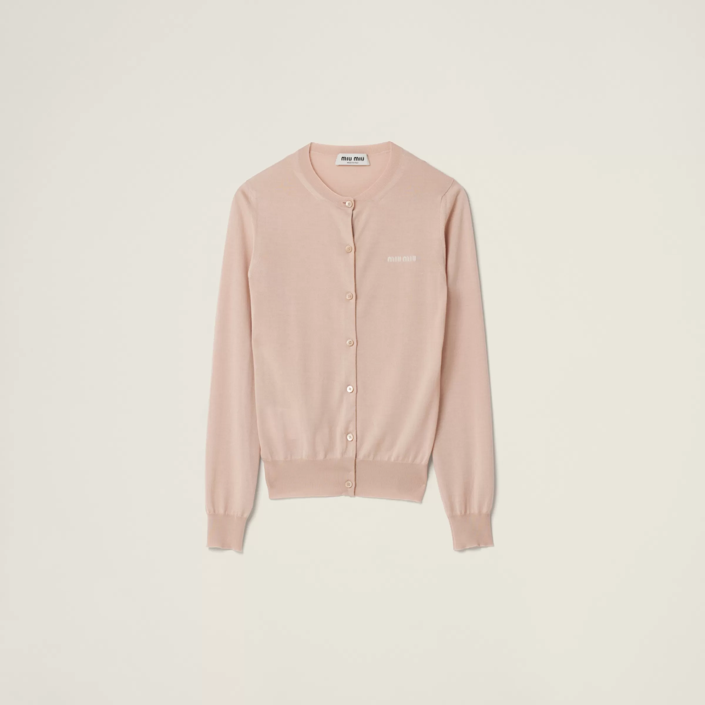 Cashmere and silk knit cardigan>Miu Miu Fashion