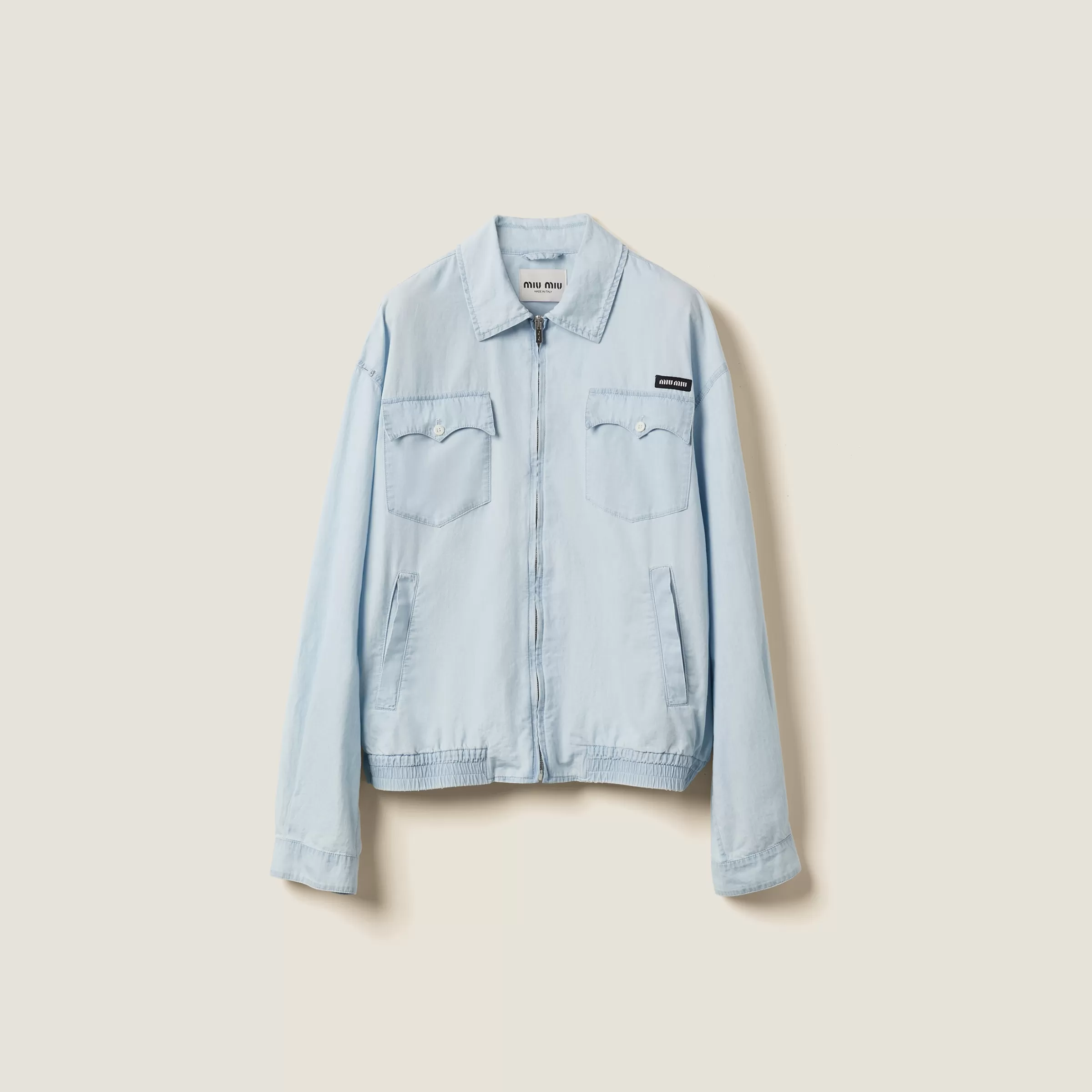 Chambray blouson jacket>Miu Miu Discount