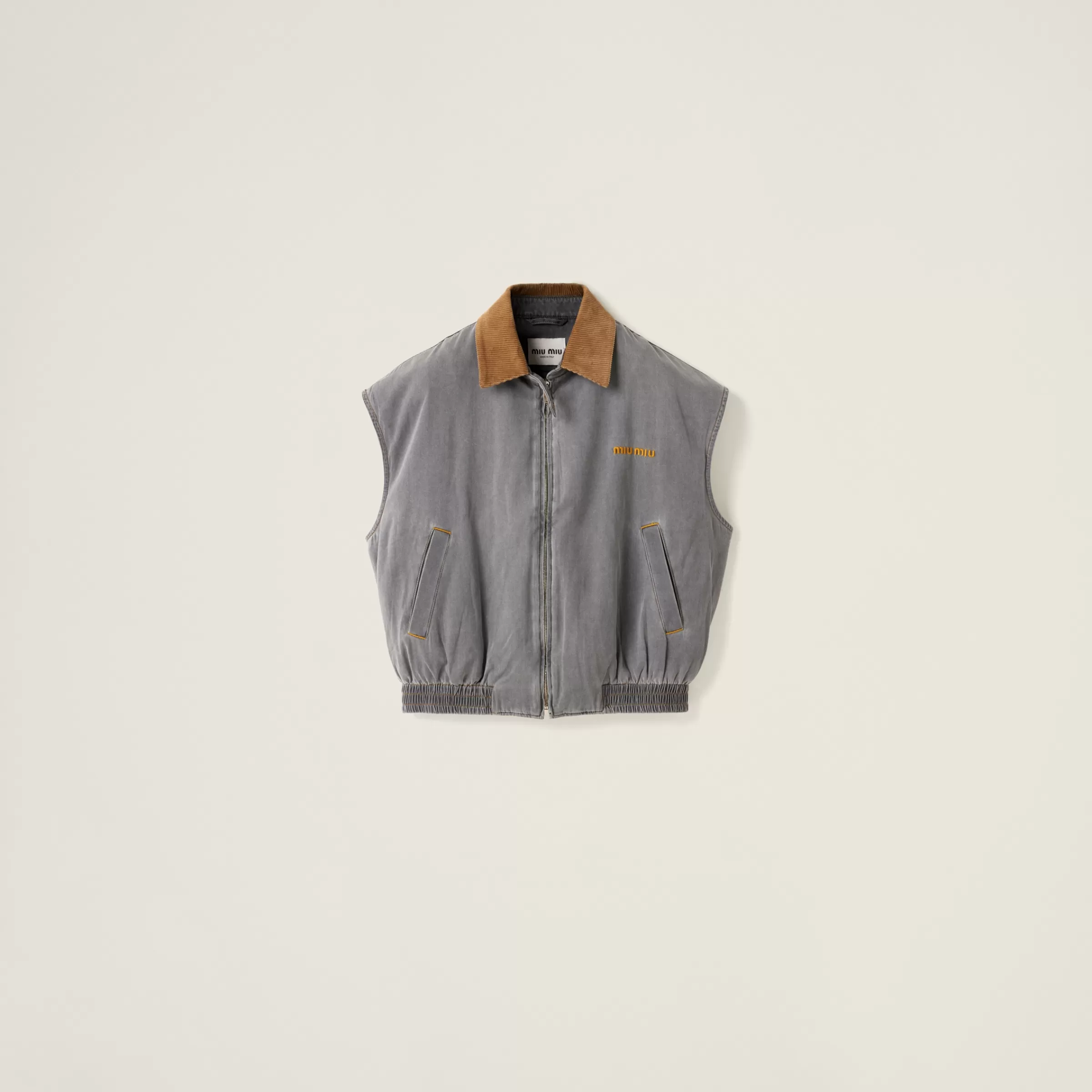 Chambray blouson vest>Miu Miu Discount