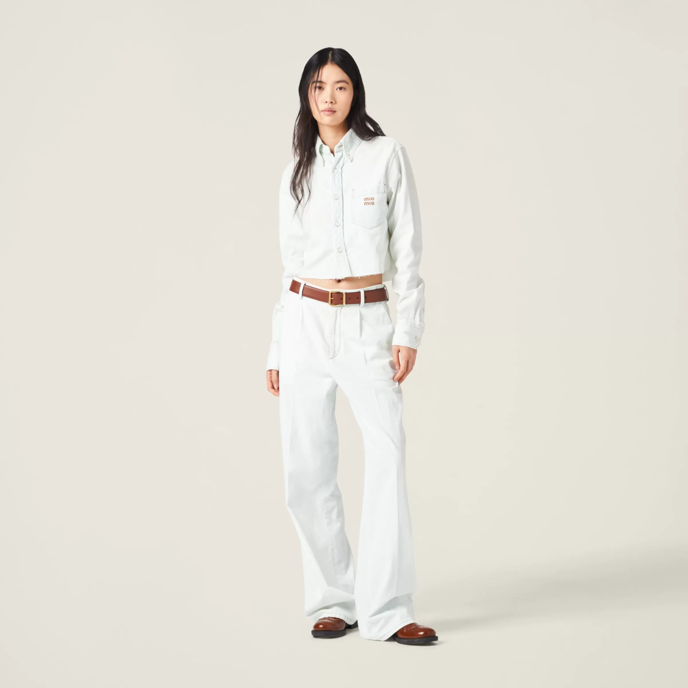 Chambray denim jeans>Miu Miu Best Sale