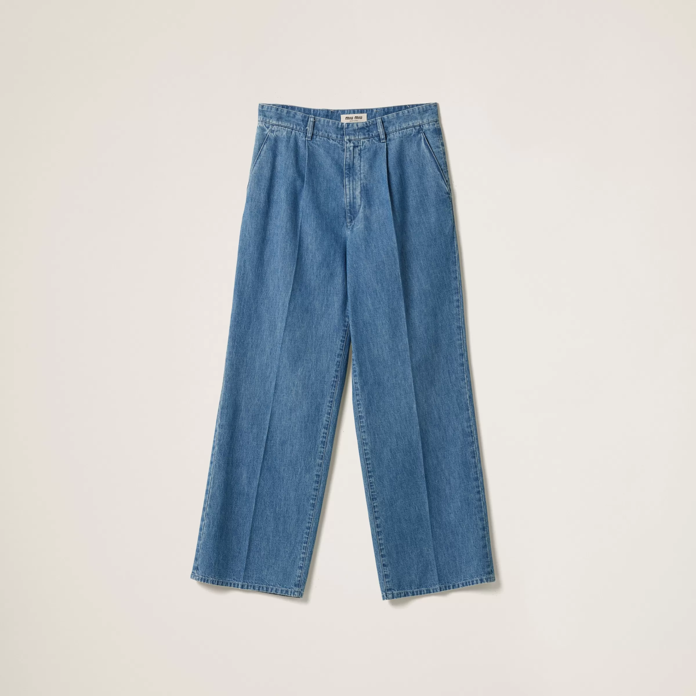 Chambray denim pants>Miu Miu Sale