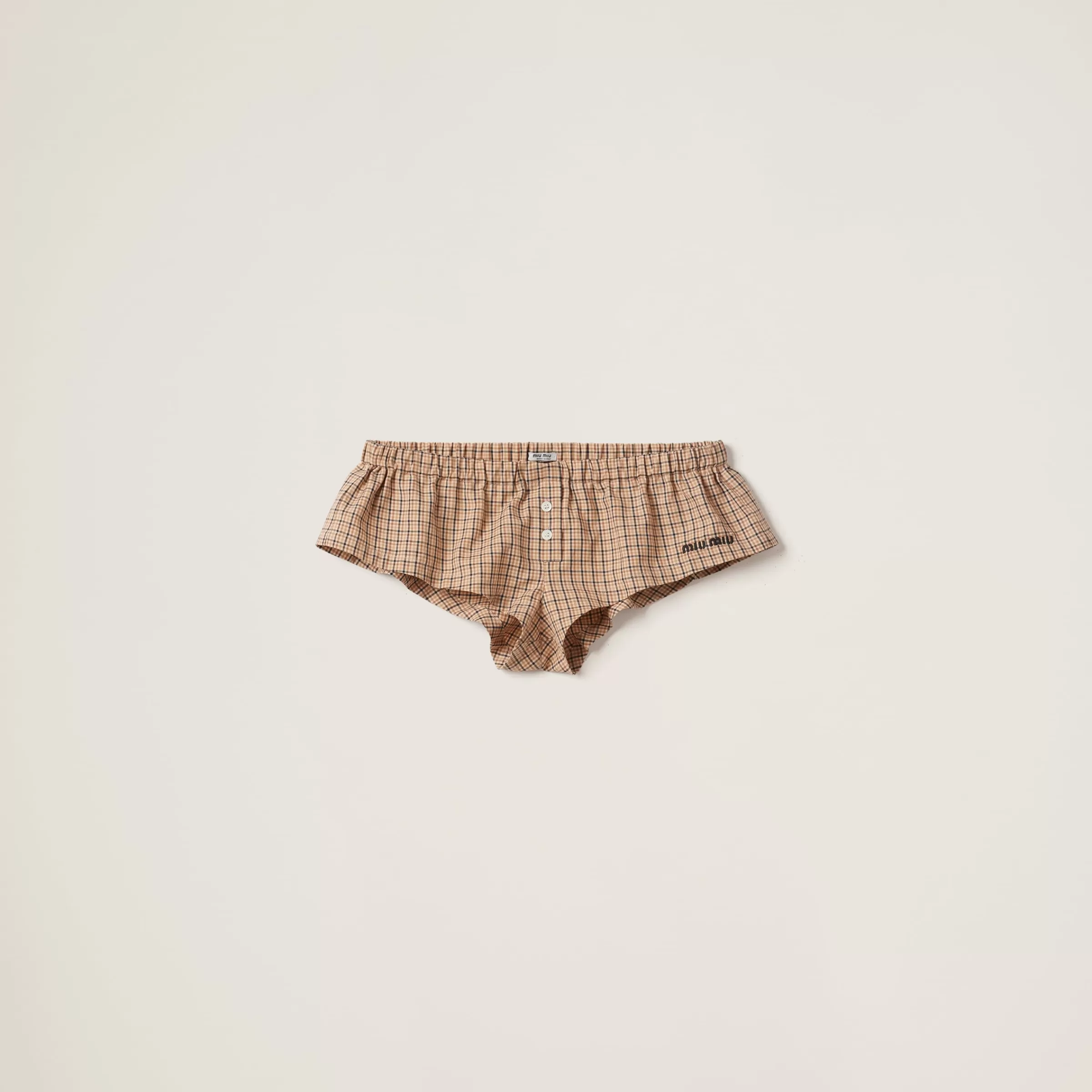 Checked boxer shorts>Miu Miu Fashion