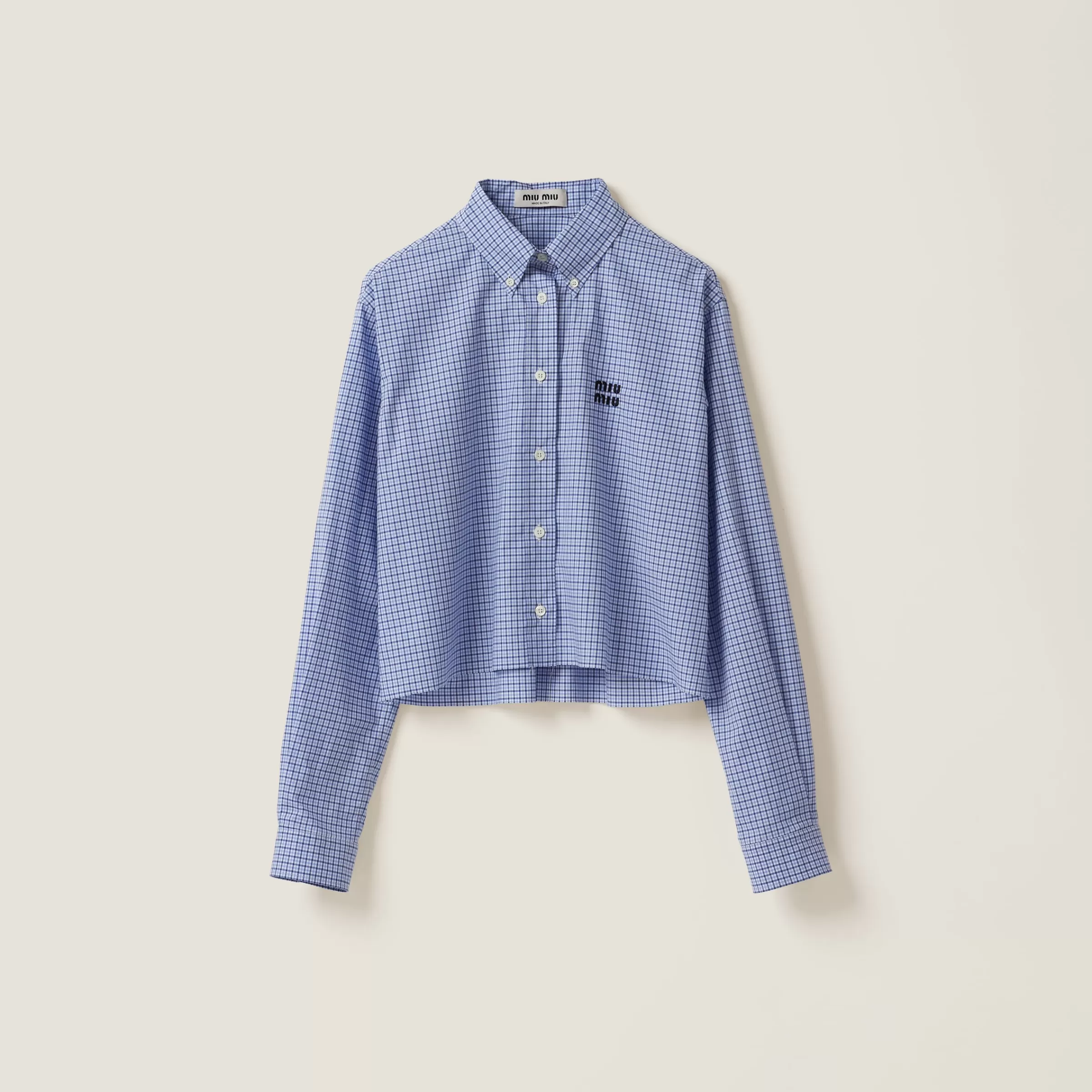 Checked poplin shirt>Miu Miu Outlet