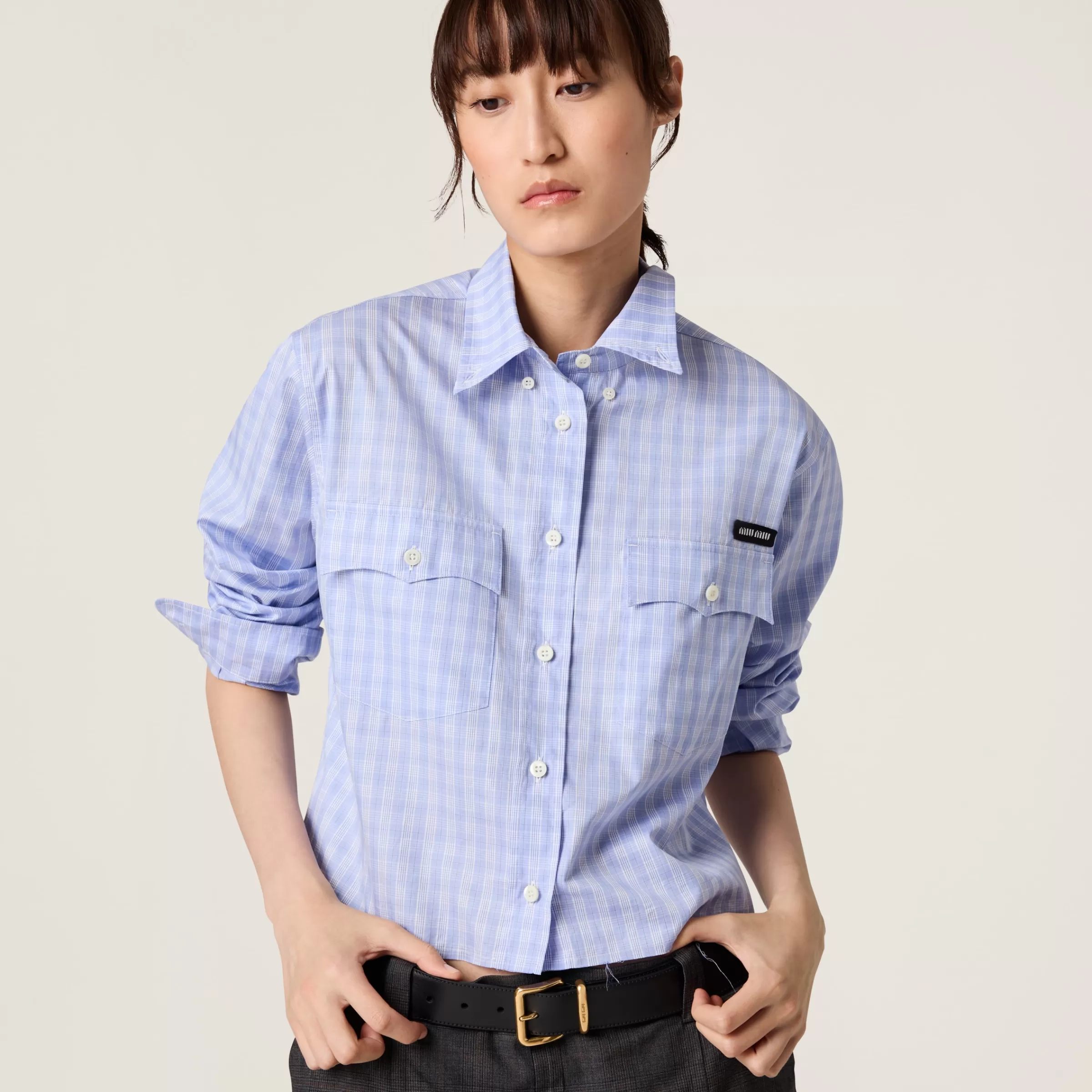 Checked shirt>Miu Miu Hot