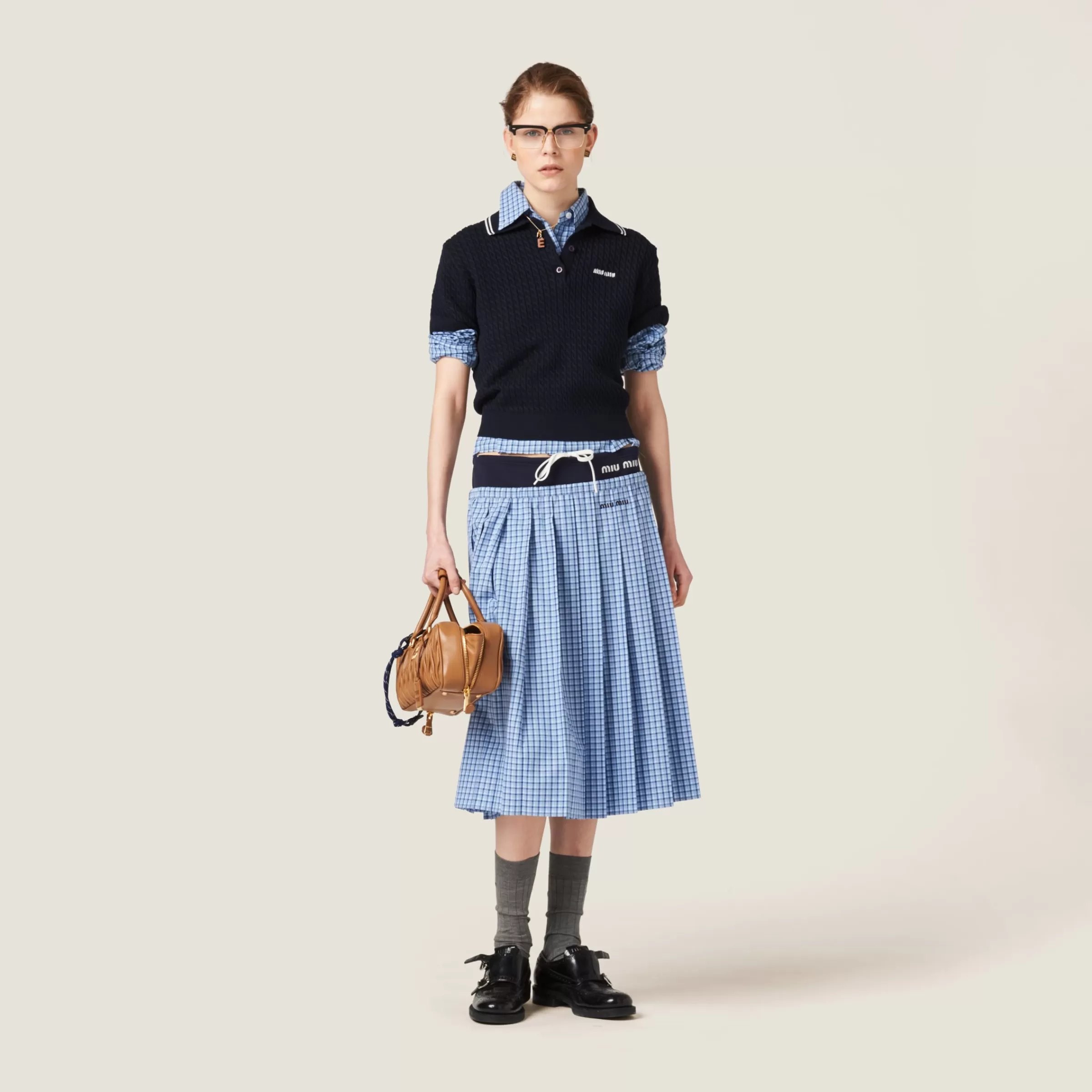 Checked skirt>Miu Miu Online