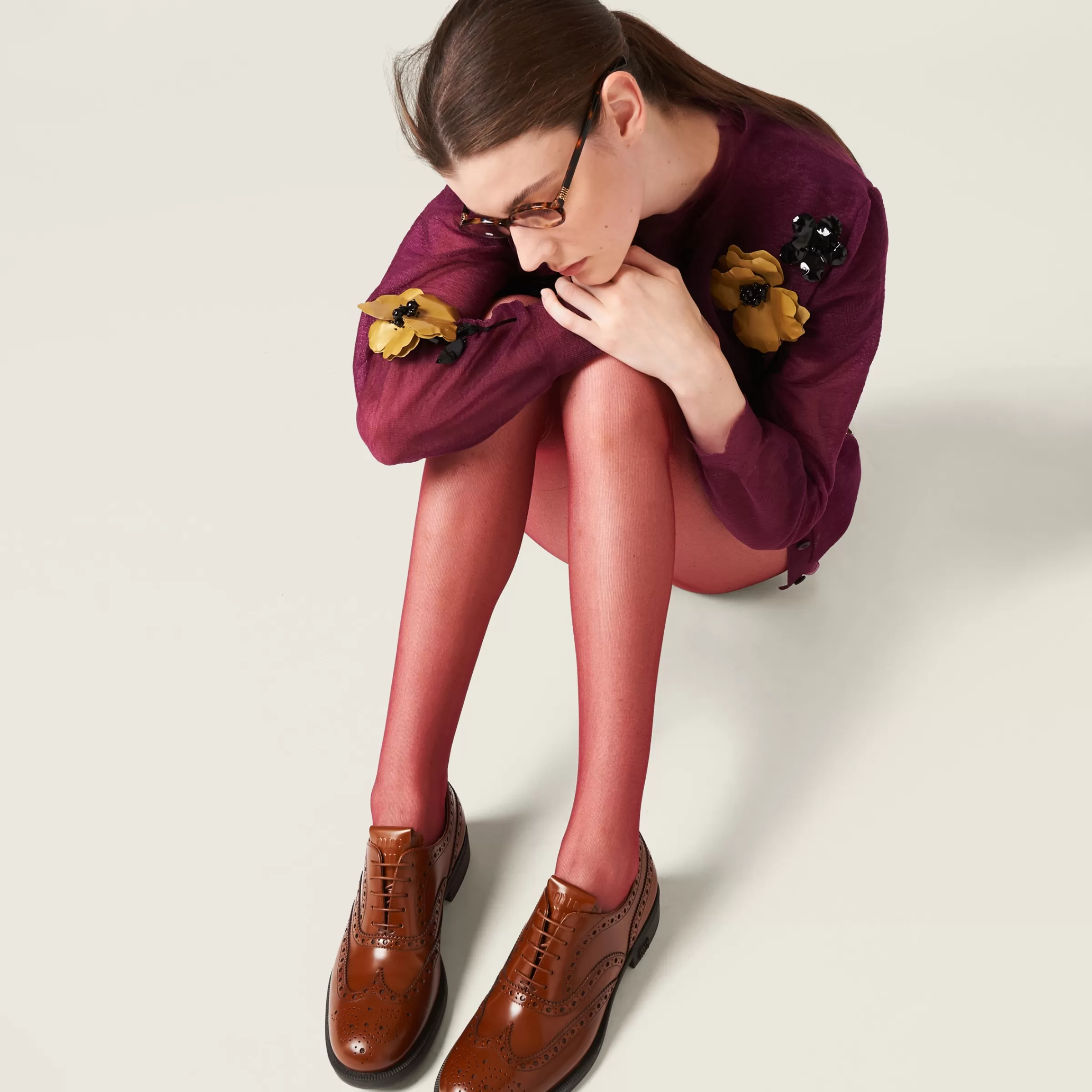 Church's X Brushed Leather Oxford Brogue Shoes>Miu Miu Fashion