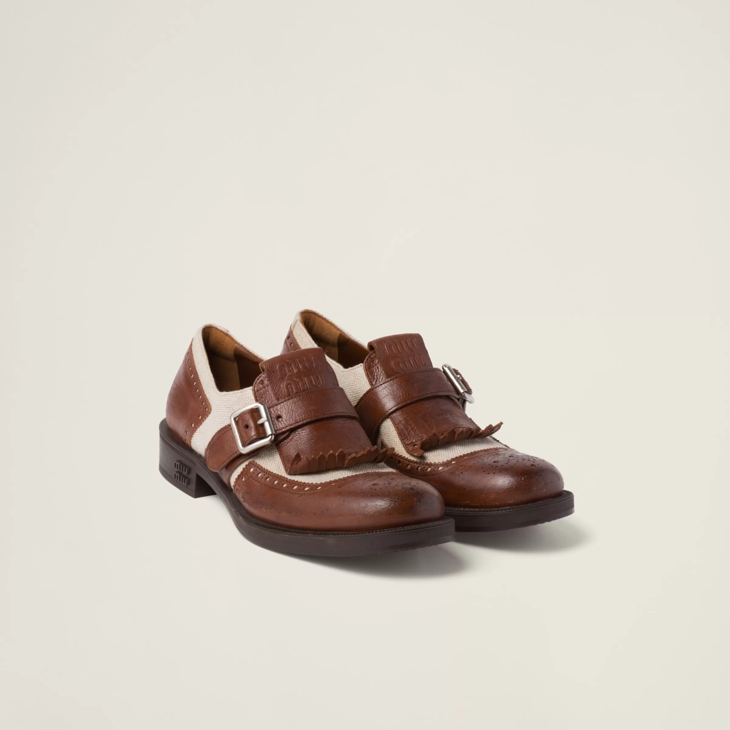 Church's X Shanghai leather and linen shoes>Miu Miu New