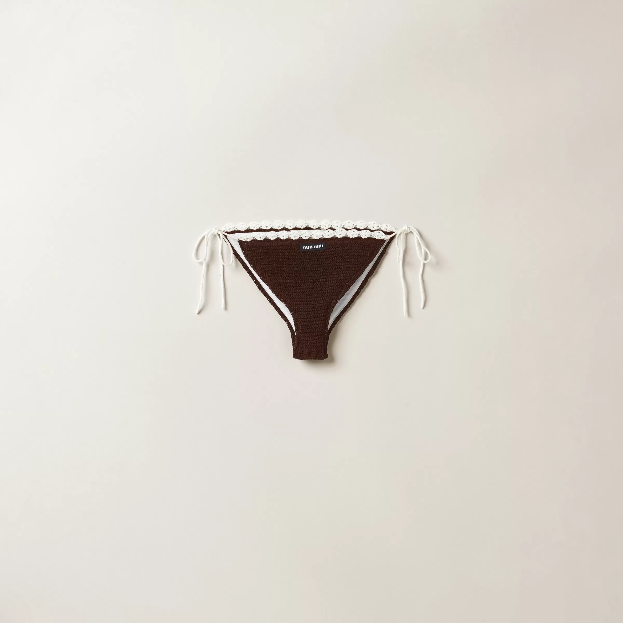 Cotton bikini panties with logo>Miu Miu Online