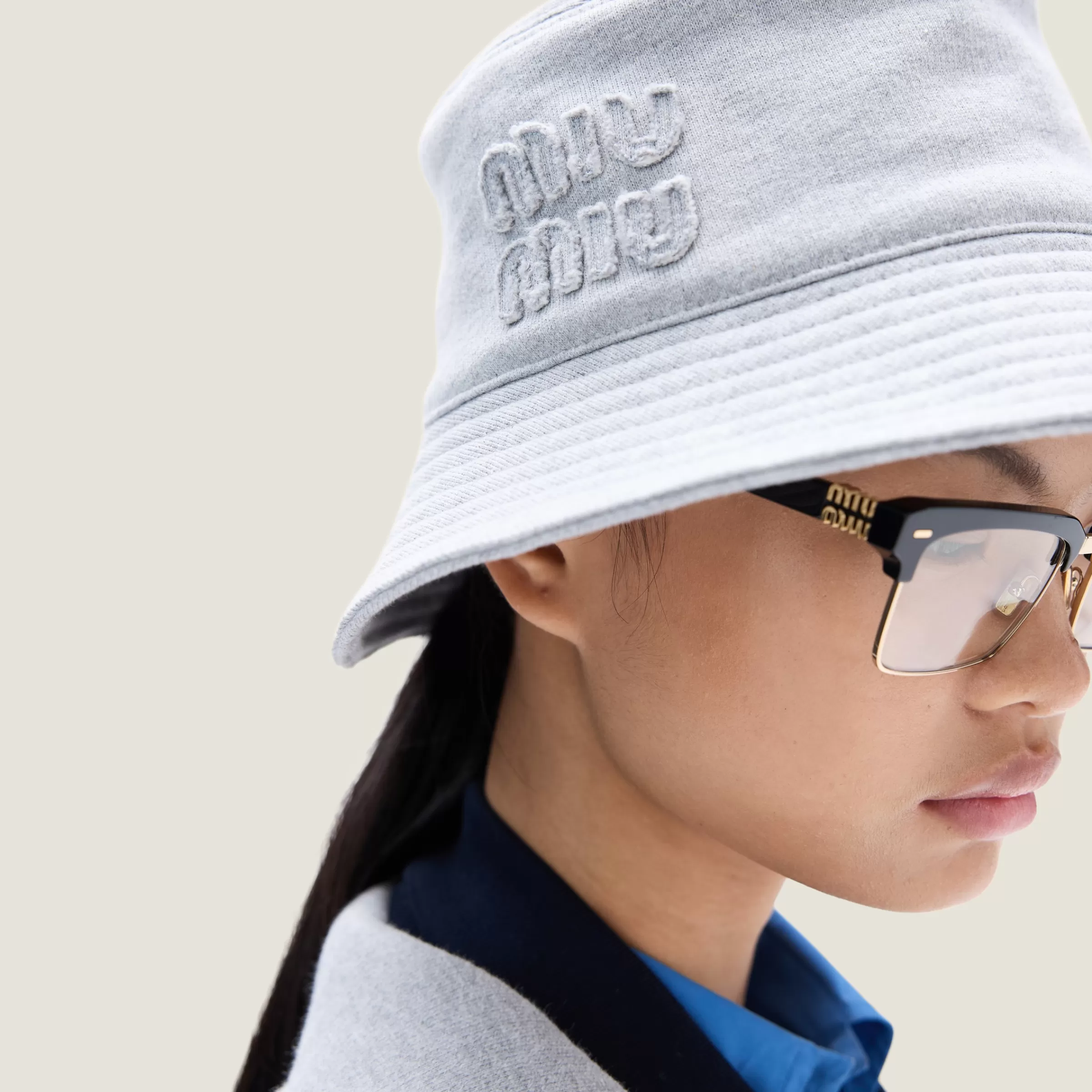 Cotton fleece bucket hat>Miu Miu Cheap