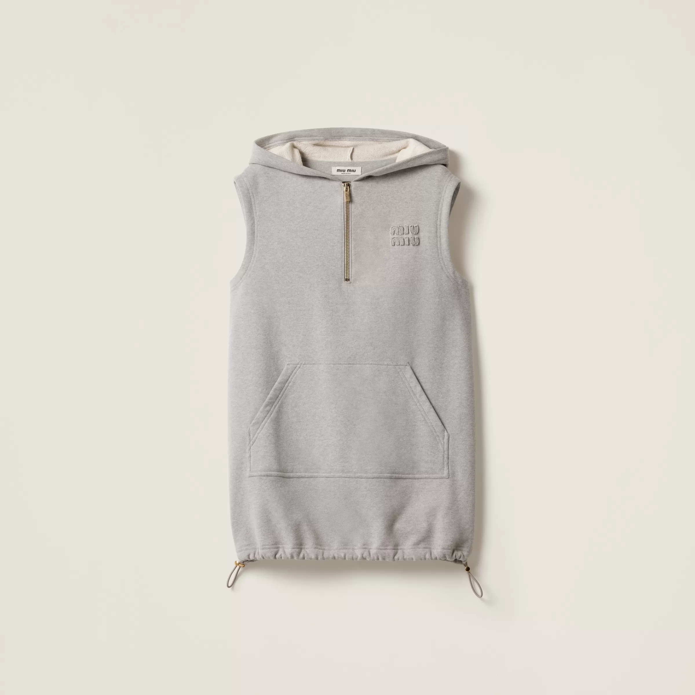 Cotton fleece hoodie dress>Miu Miu New