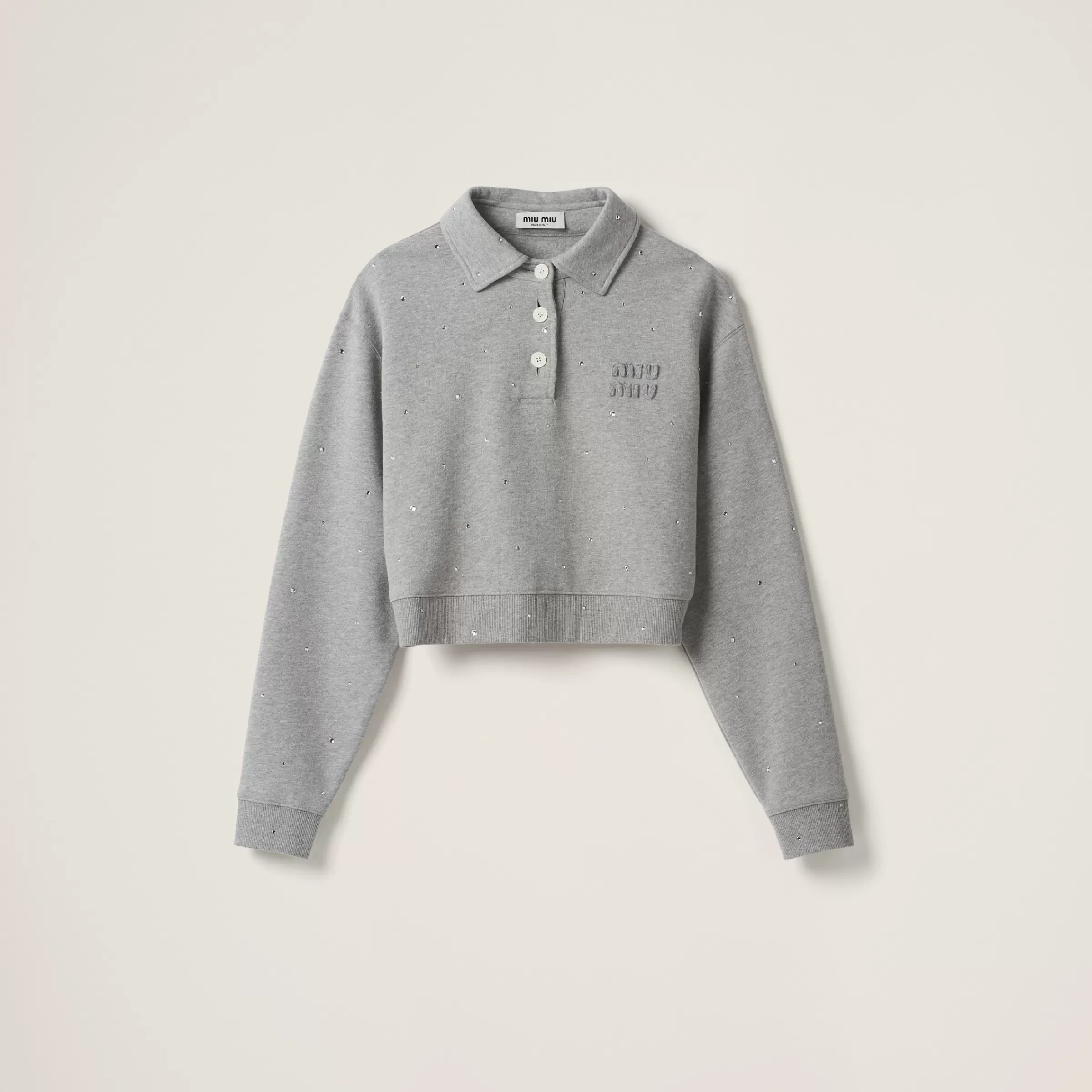 Cotton fleece polo shirt>Miu Miu Clearance