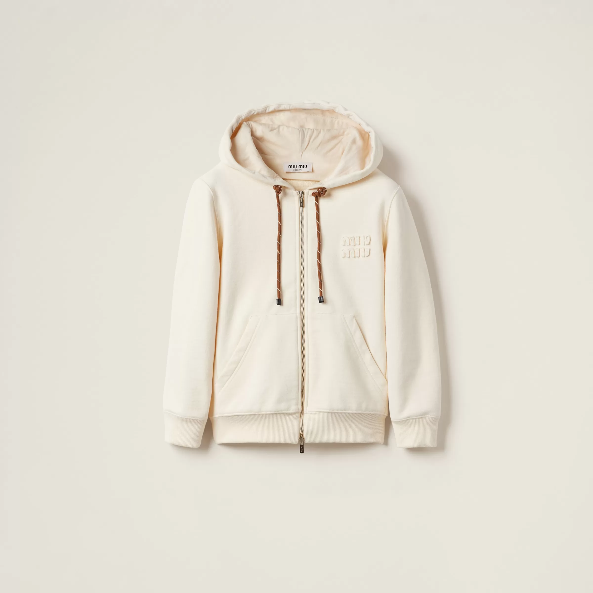 Cotton fleece zipper jacket>Miu Miu Best Sale