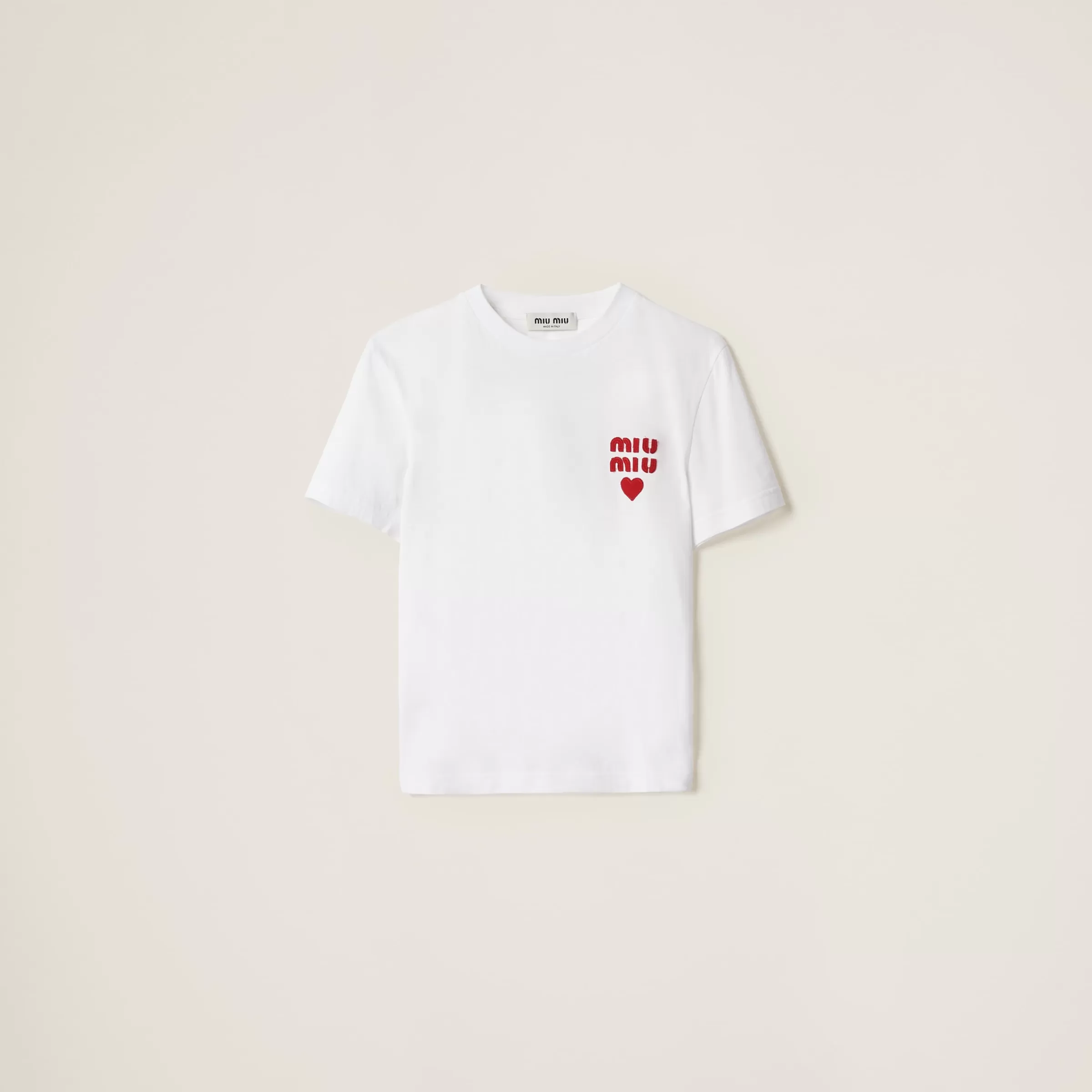 Cotton jersey T-shirt>Miu Miu Store