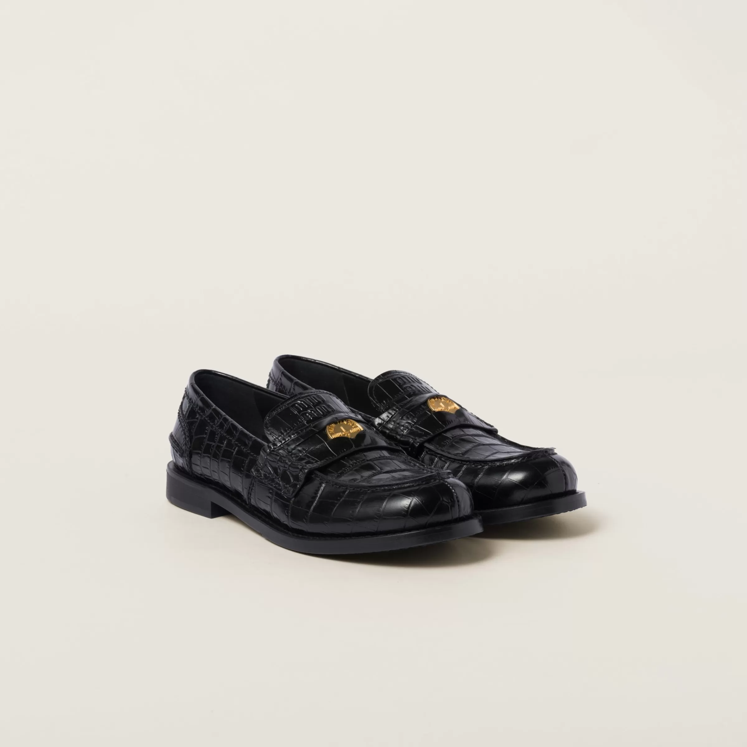 Croco-print leather penny loafers>Miu Miu Best