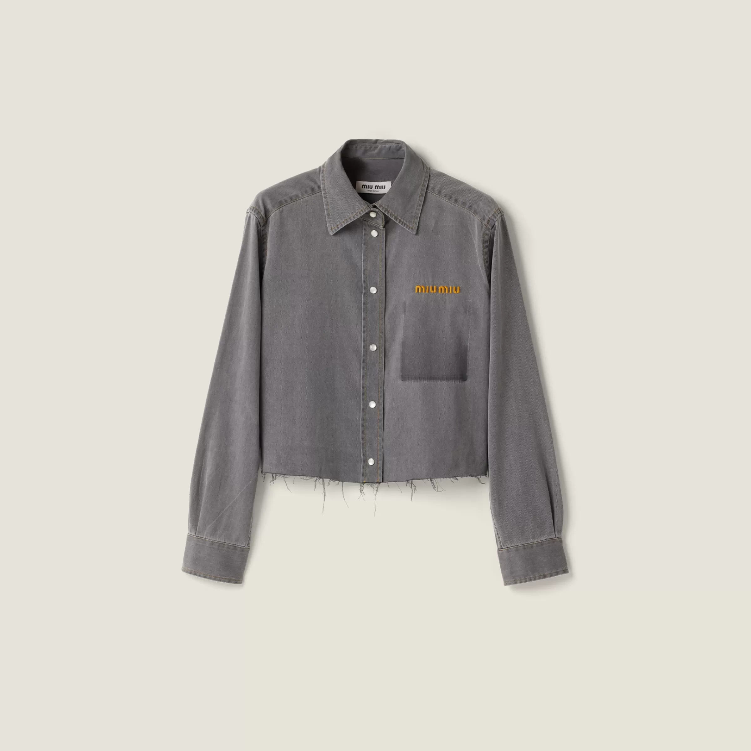 Cropped chambray shirt>Miu Miu Discount