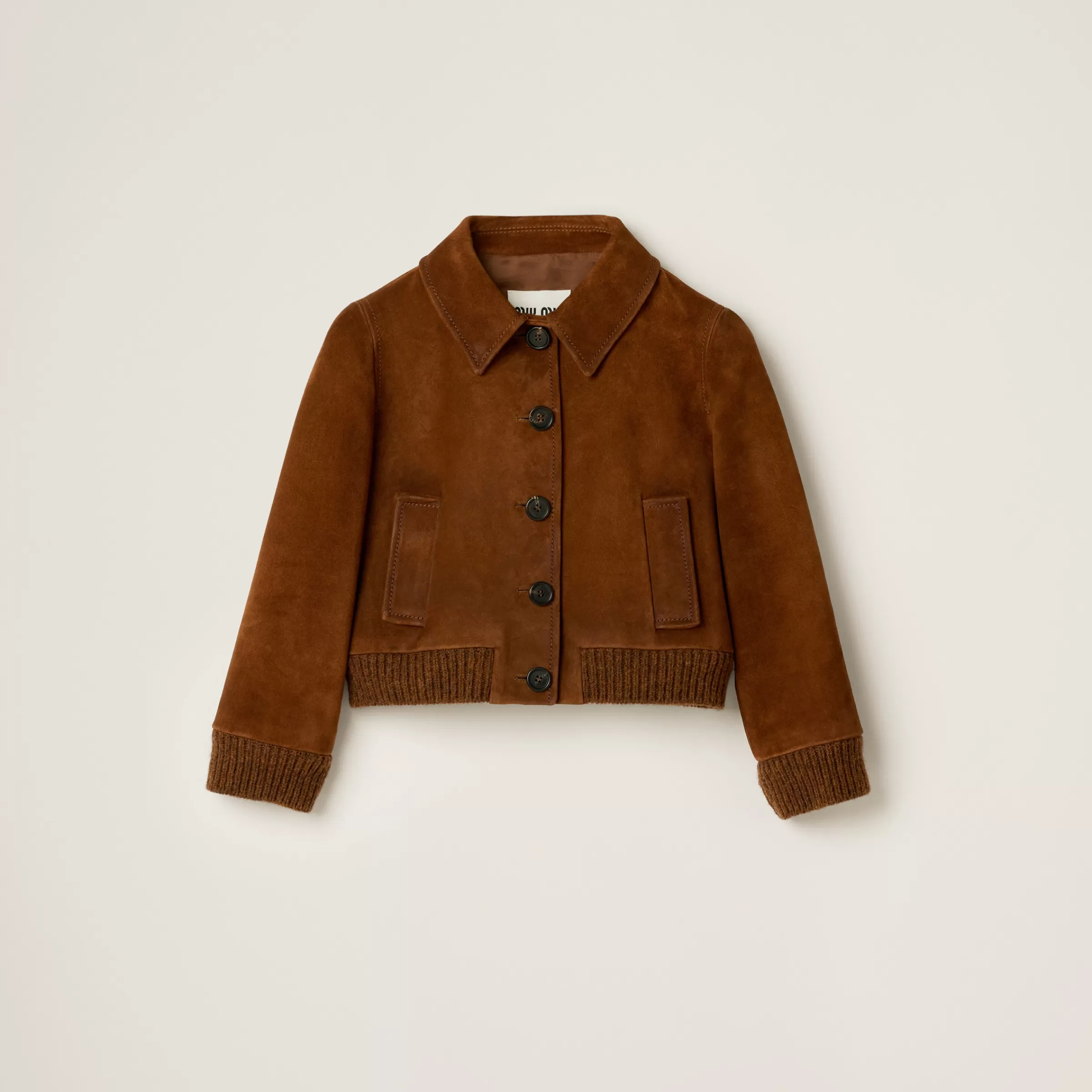 Cropped suede jacket>Miu Miu Cheap