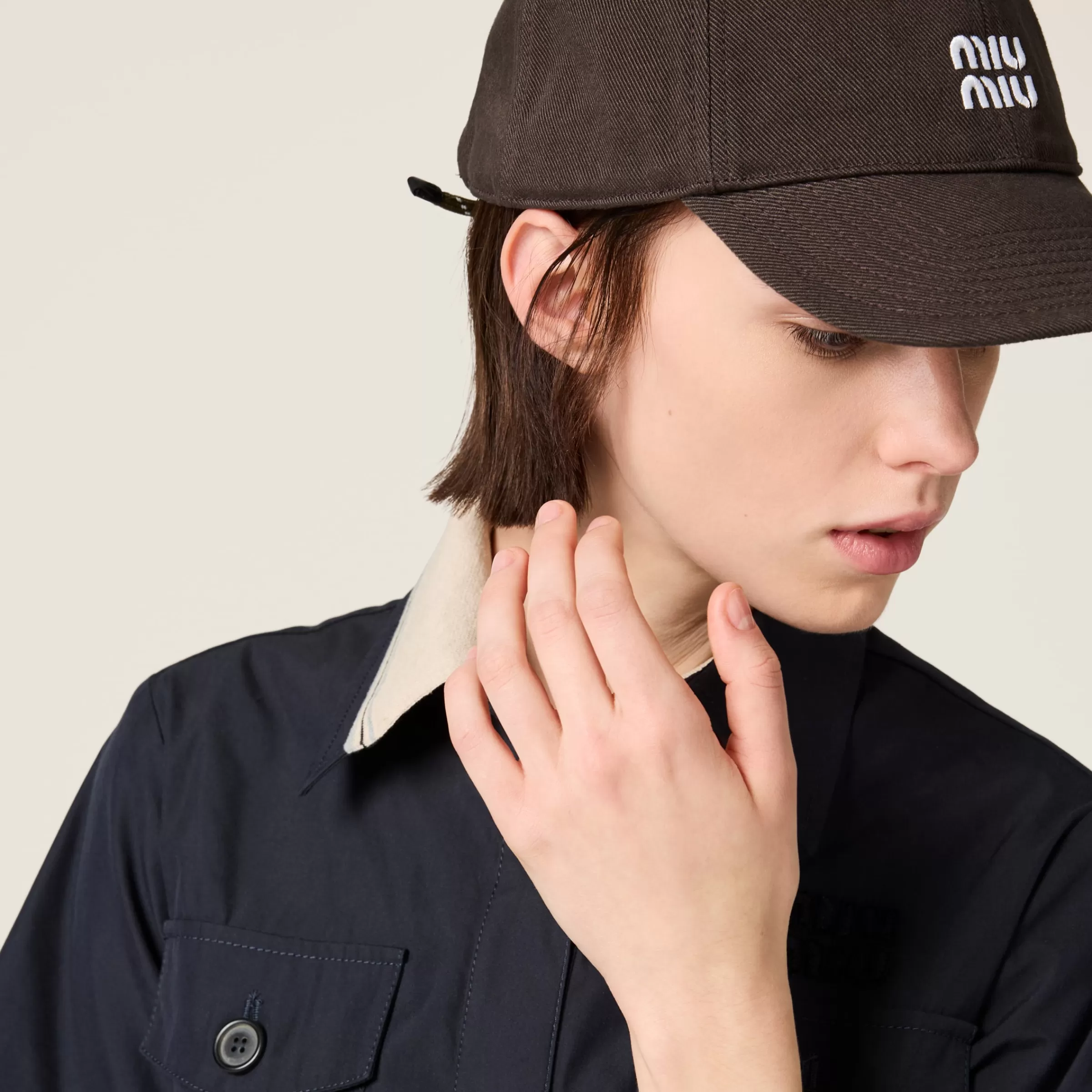 Denim baseball cap>Miu Miu Cheap