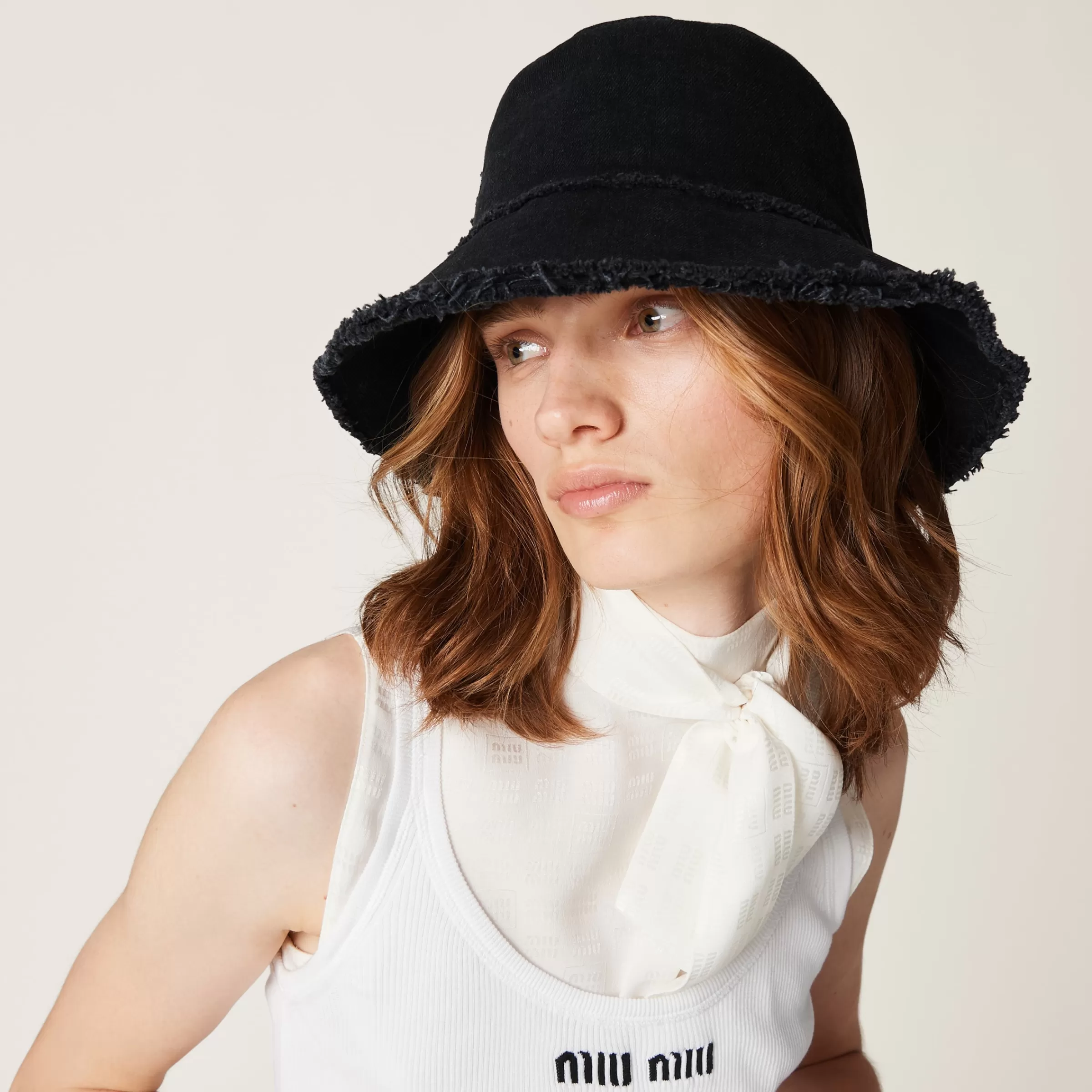 Denim bucket hat>Miu Miu Cheap
