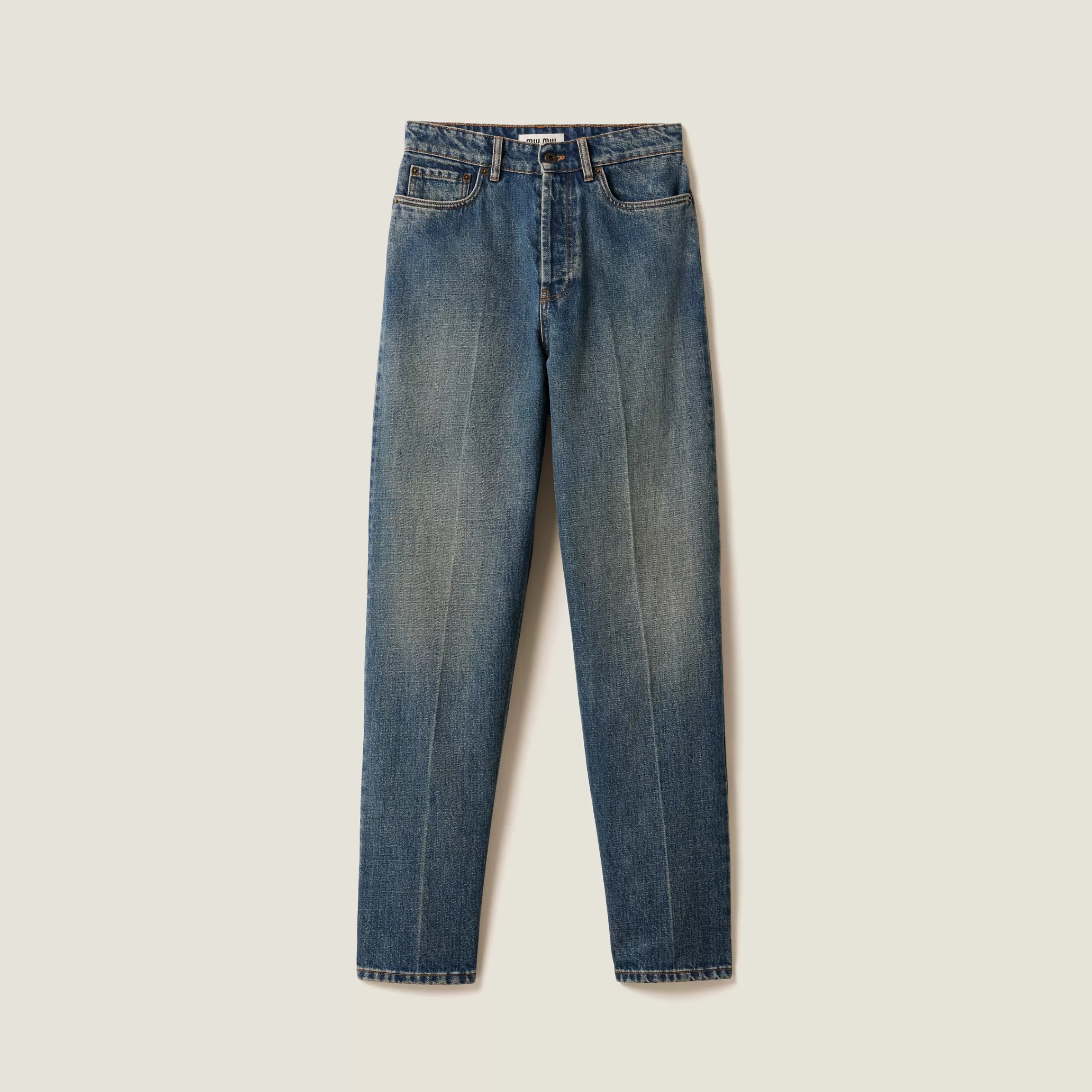 Denim five-pocket jeans>Miu Miu Discount