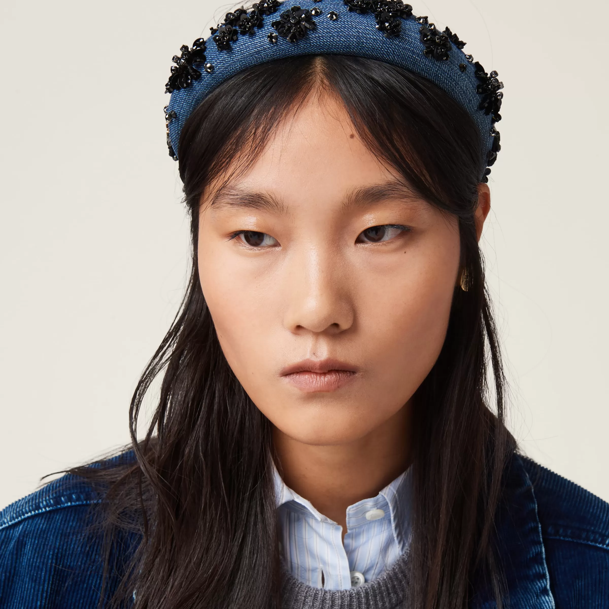 Denim headband>Miu Miu Best Sale