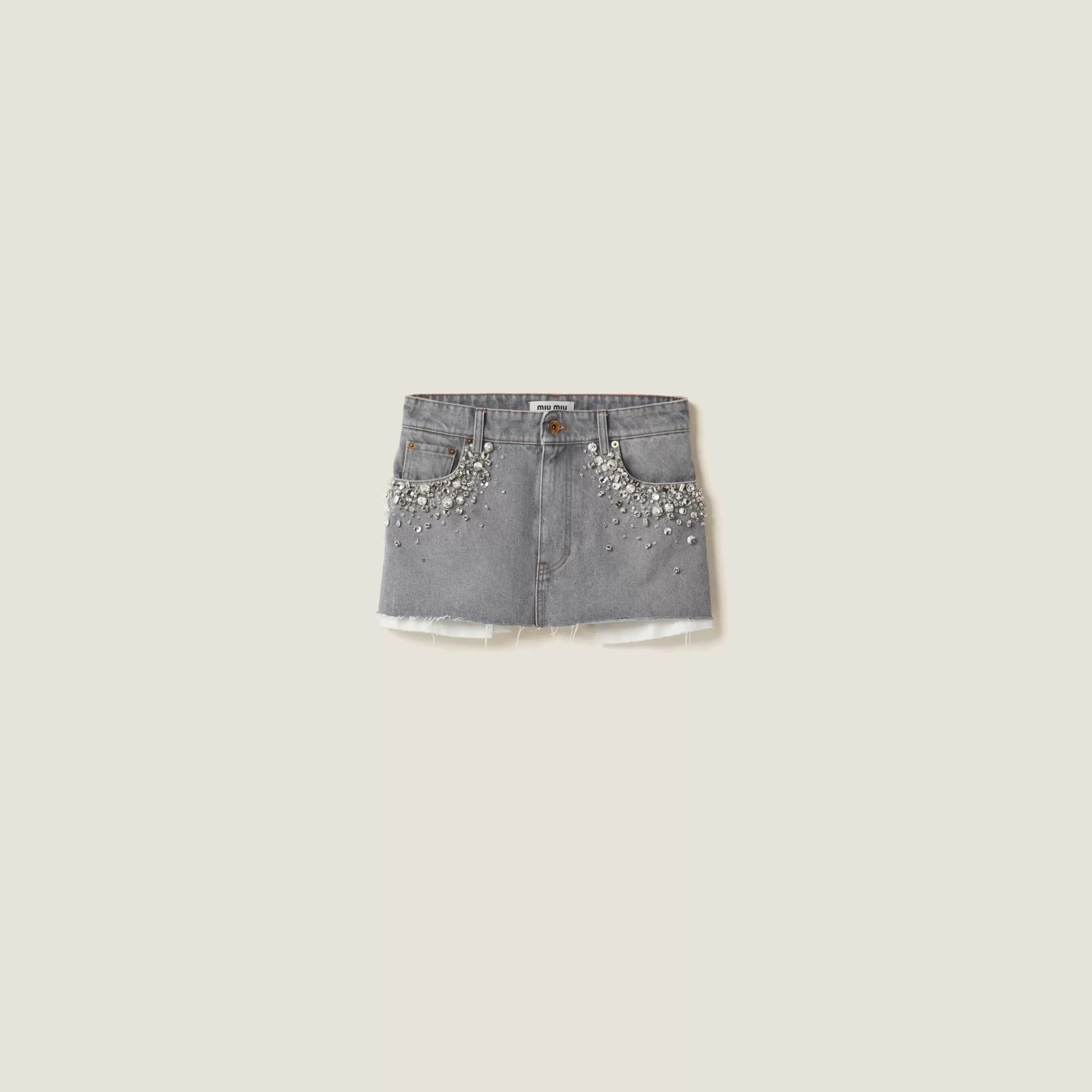 Denim miniskirt>Miu Miu Best Sale