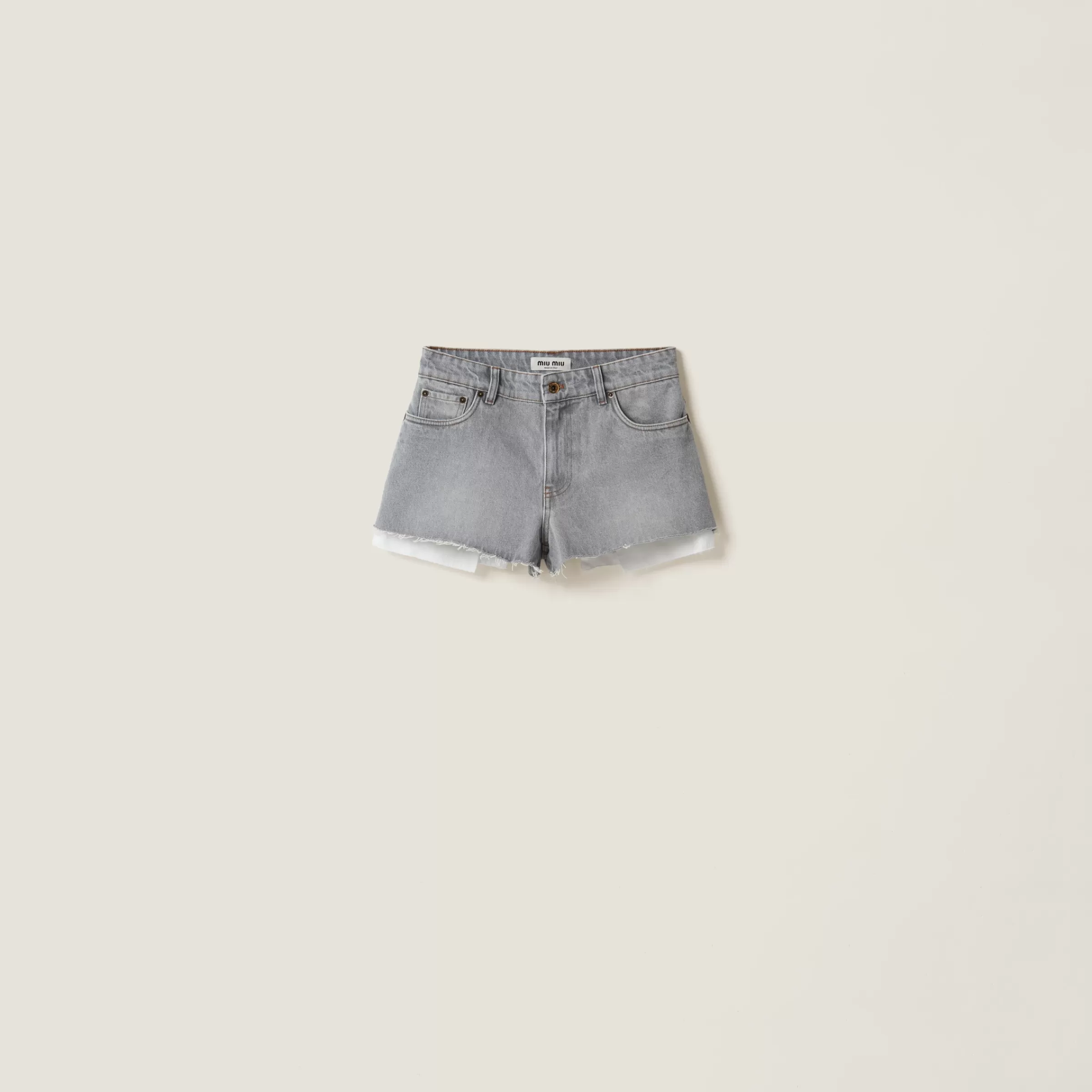 Denim shorts>Miu Miu Outlet