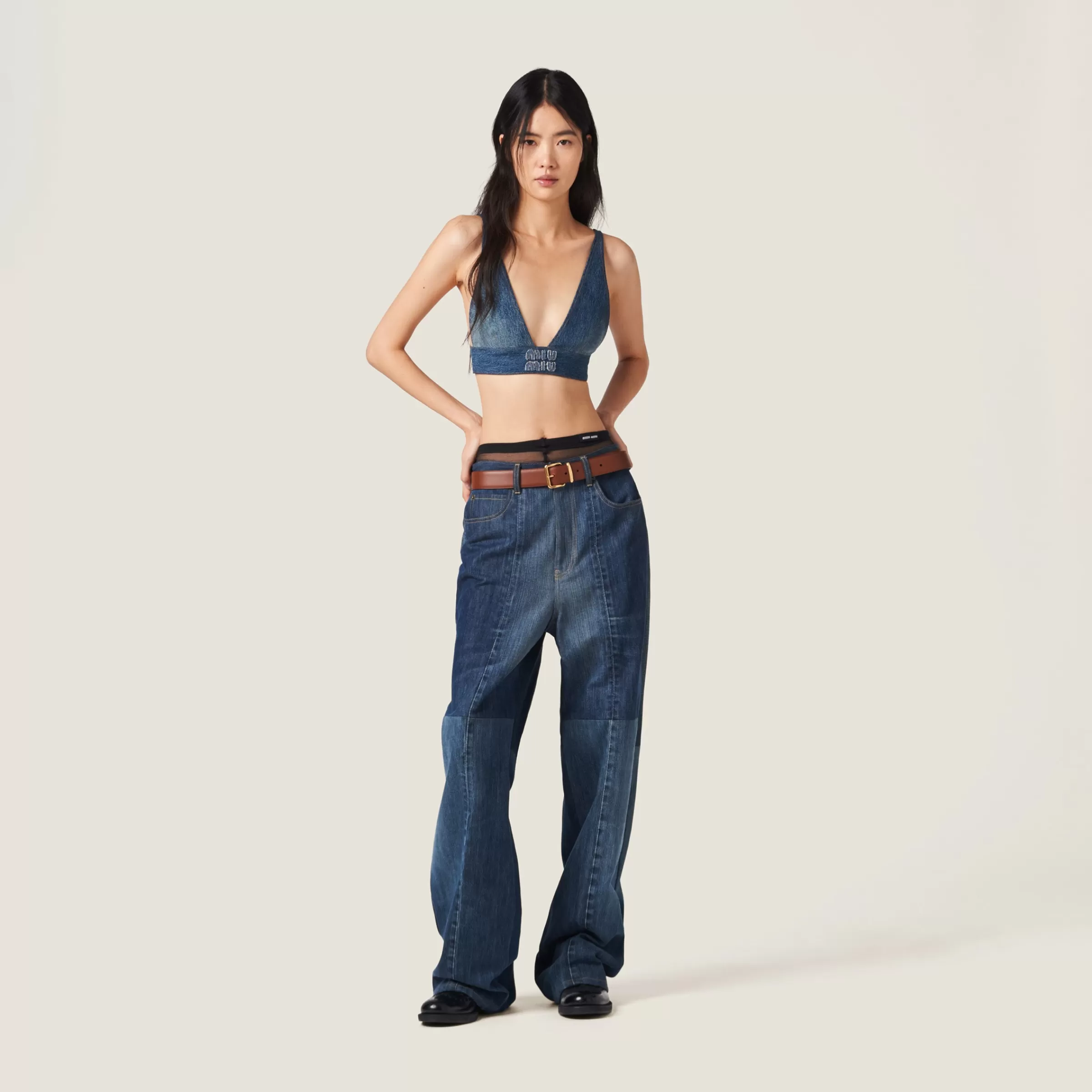 Denim top>Miu Miu Sale