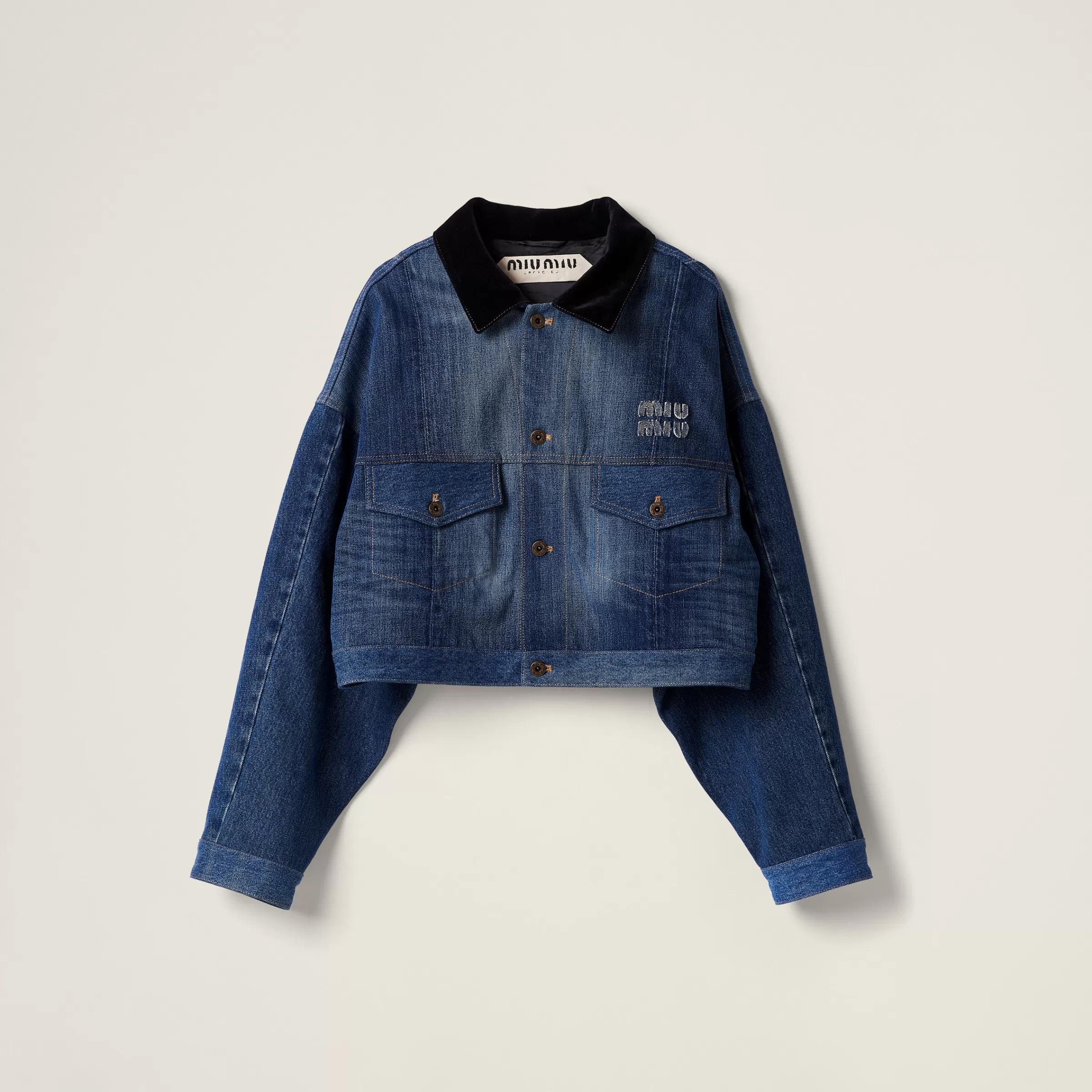 Denim trucker jacket>Miu Miu Cheap