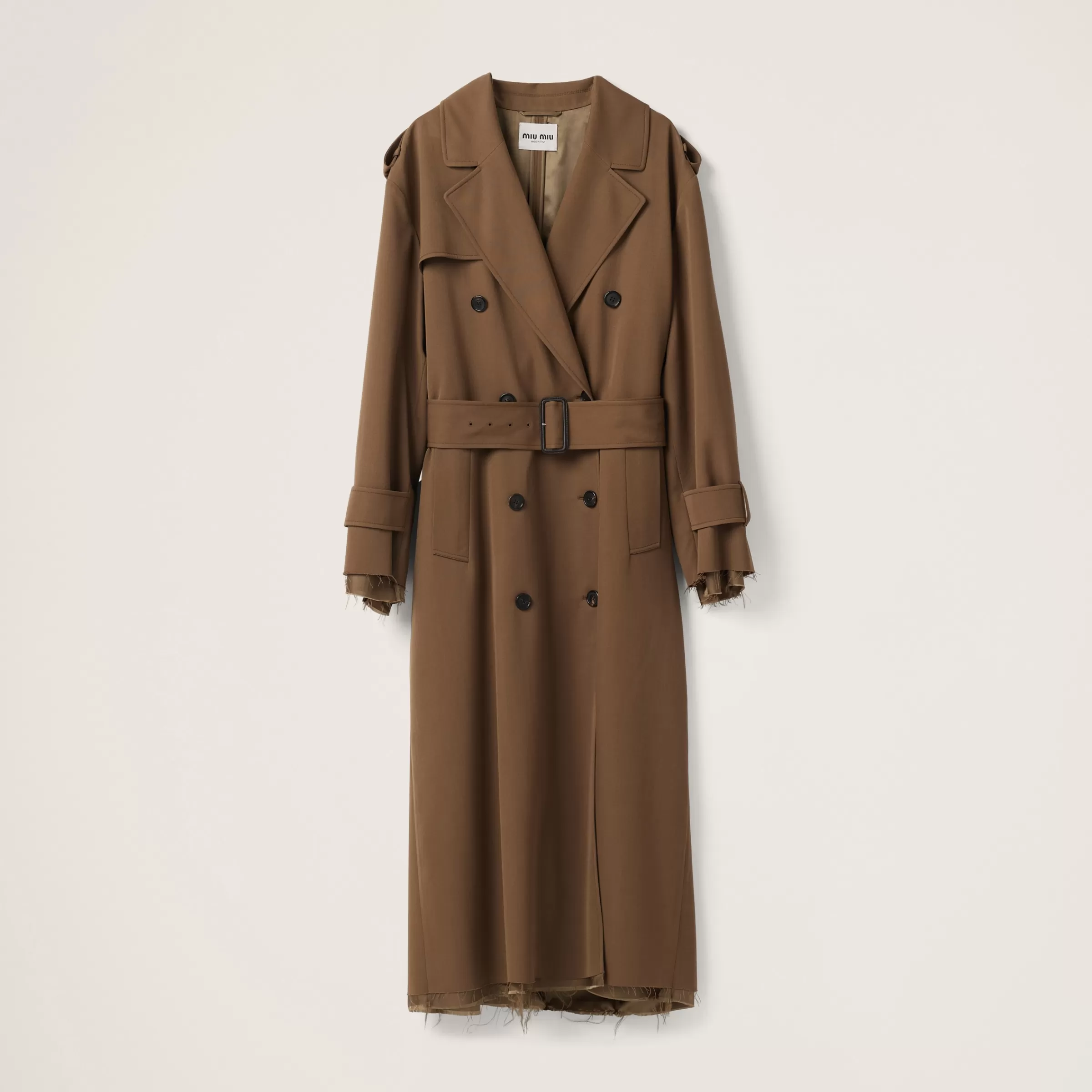 Double-breasted gabardine coat>Miu Miu Discount