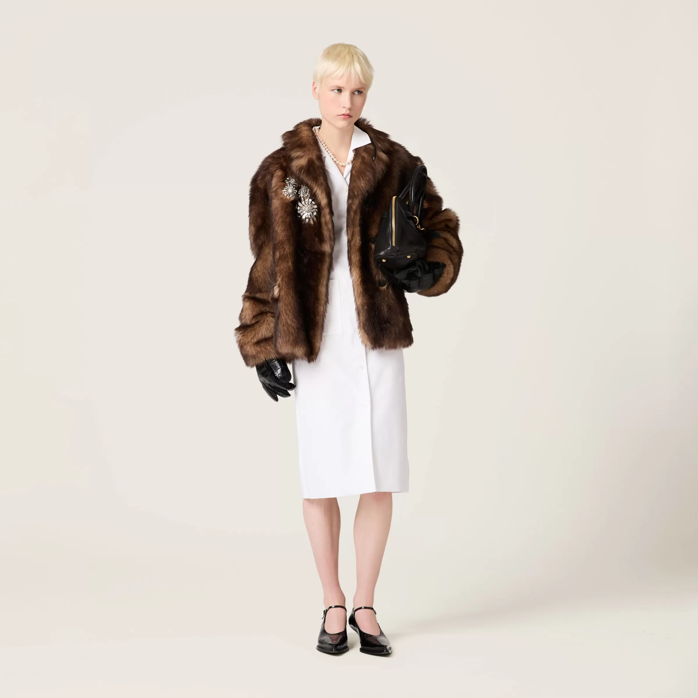 Double-breasted shearling jacket>Miu Miu Best