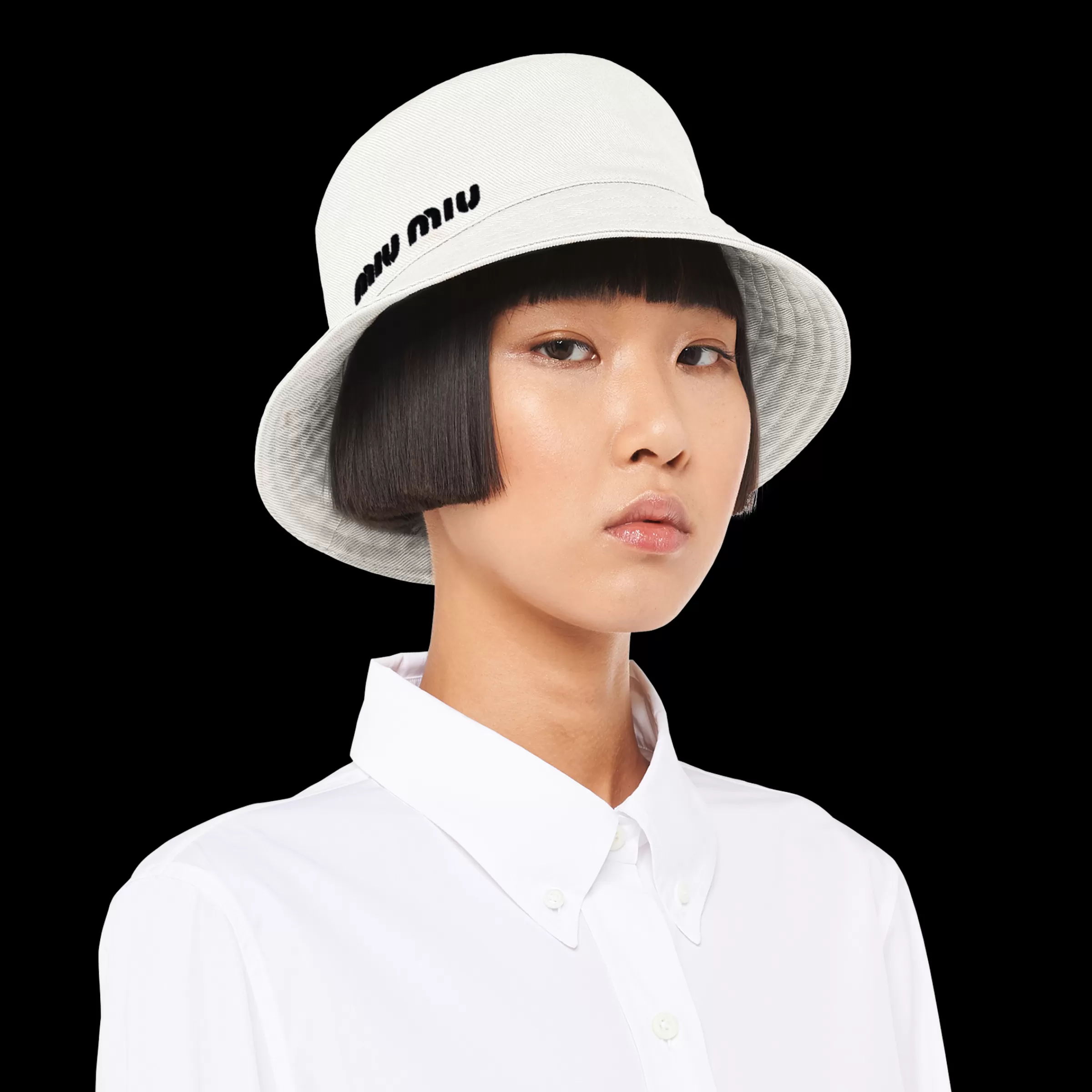 Drill bucket hat>Miu Miu Fashion