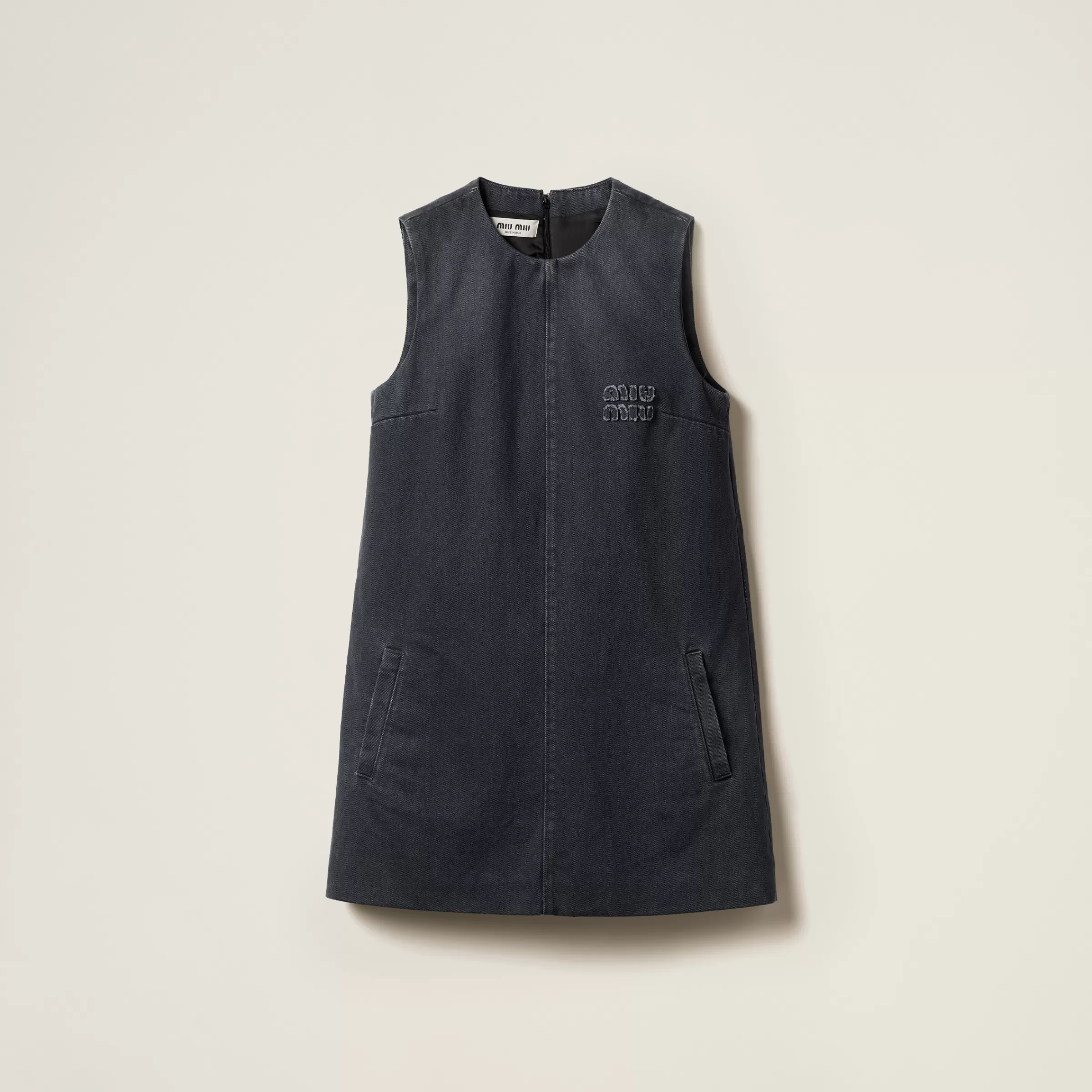 Drill mini-dress>Miu Miu Cheap