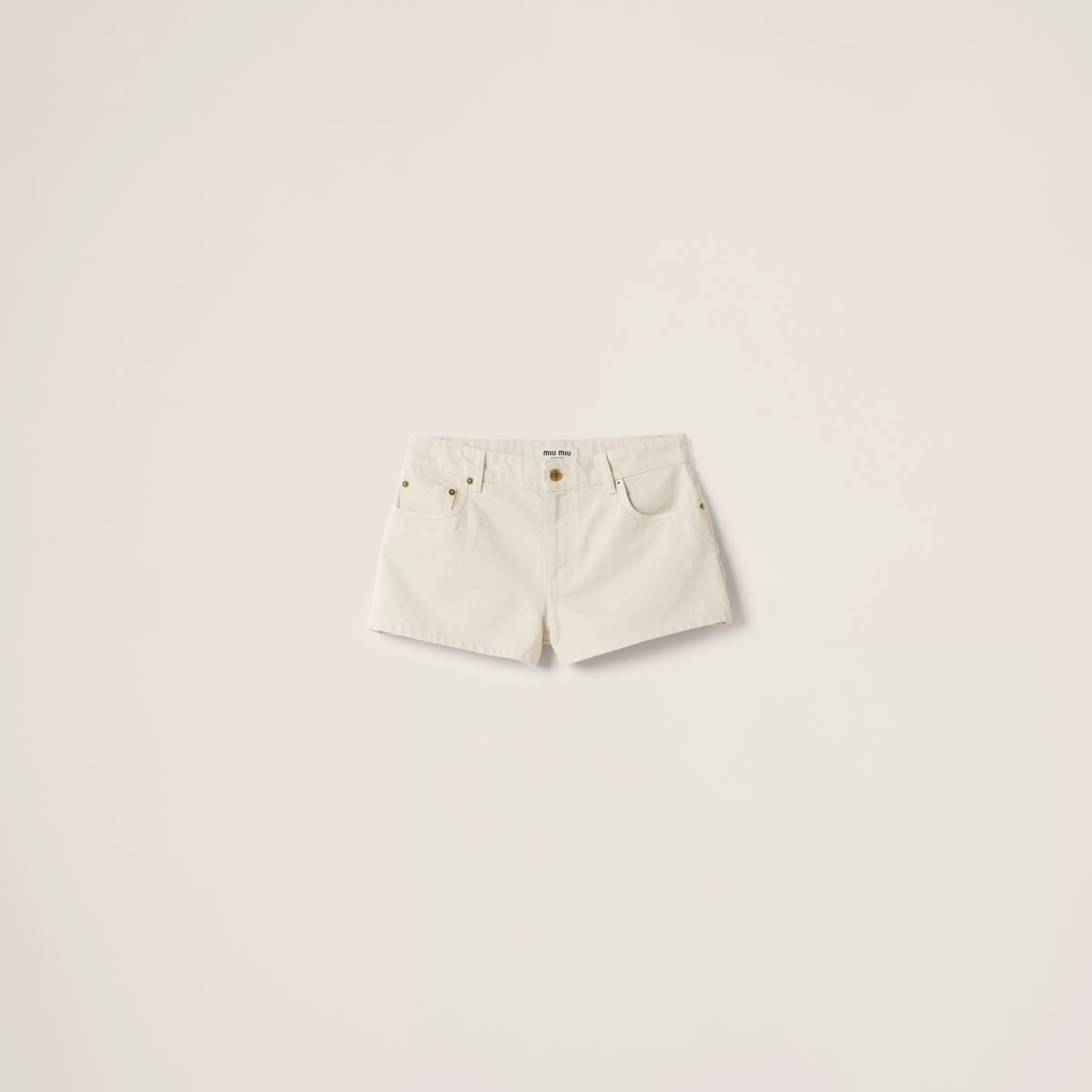 denim shorts>Miu Miu Cheap