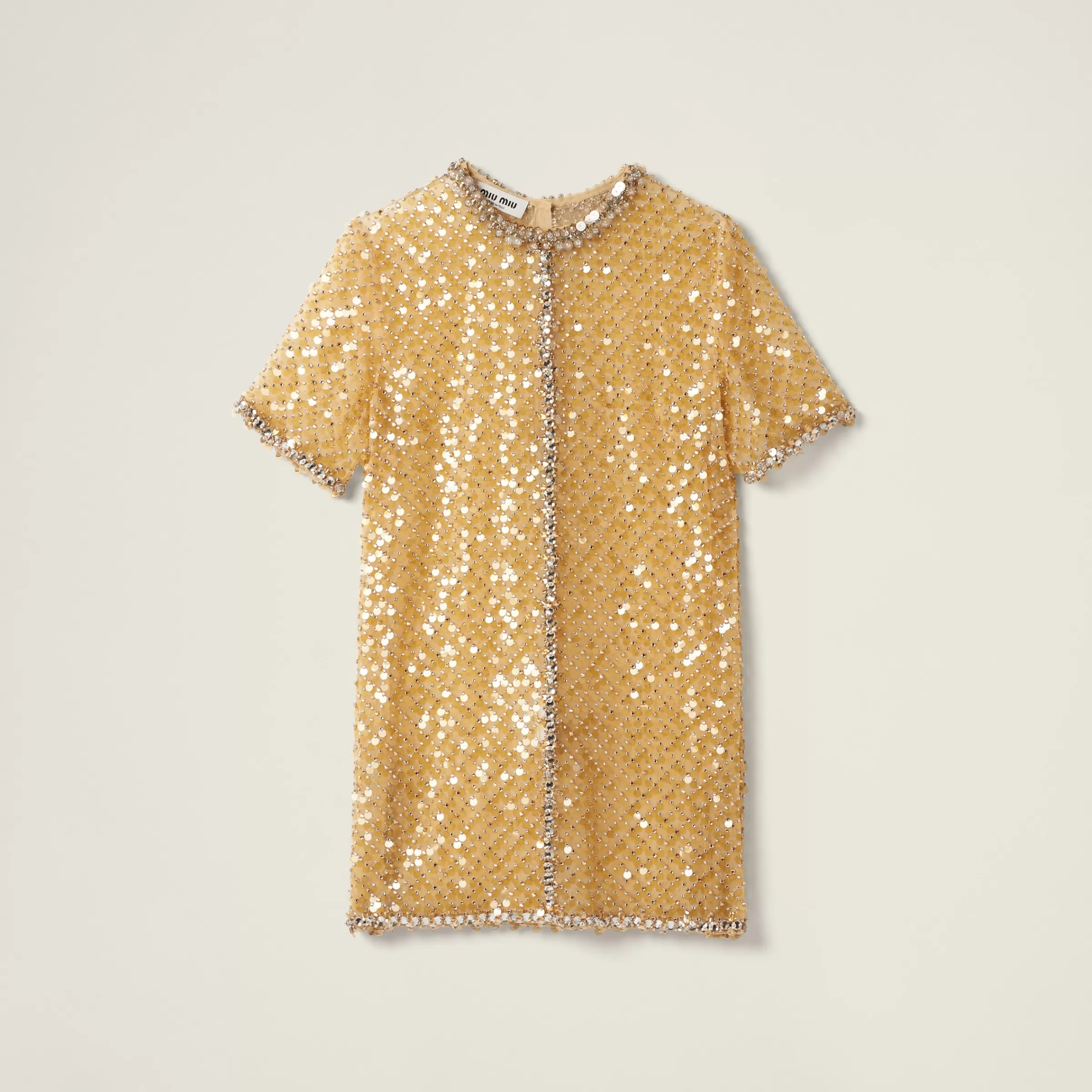 Embroidered organza mini-dress>Miu Miu New