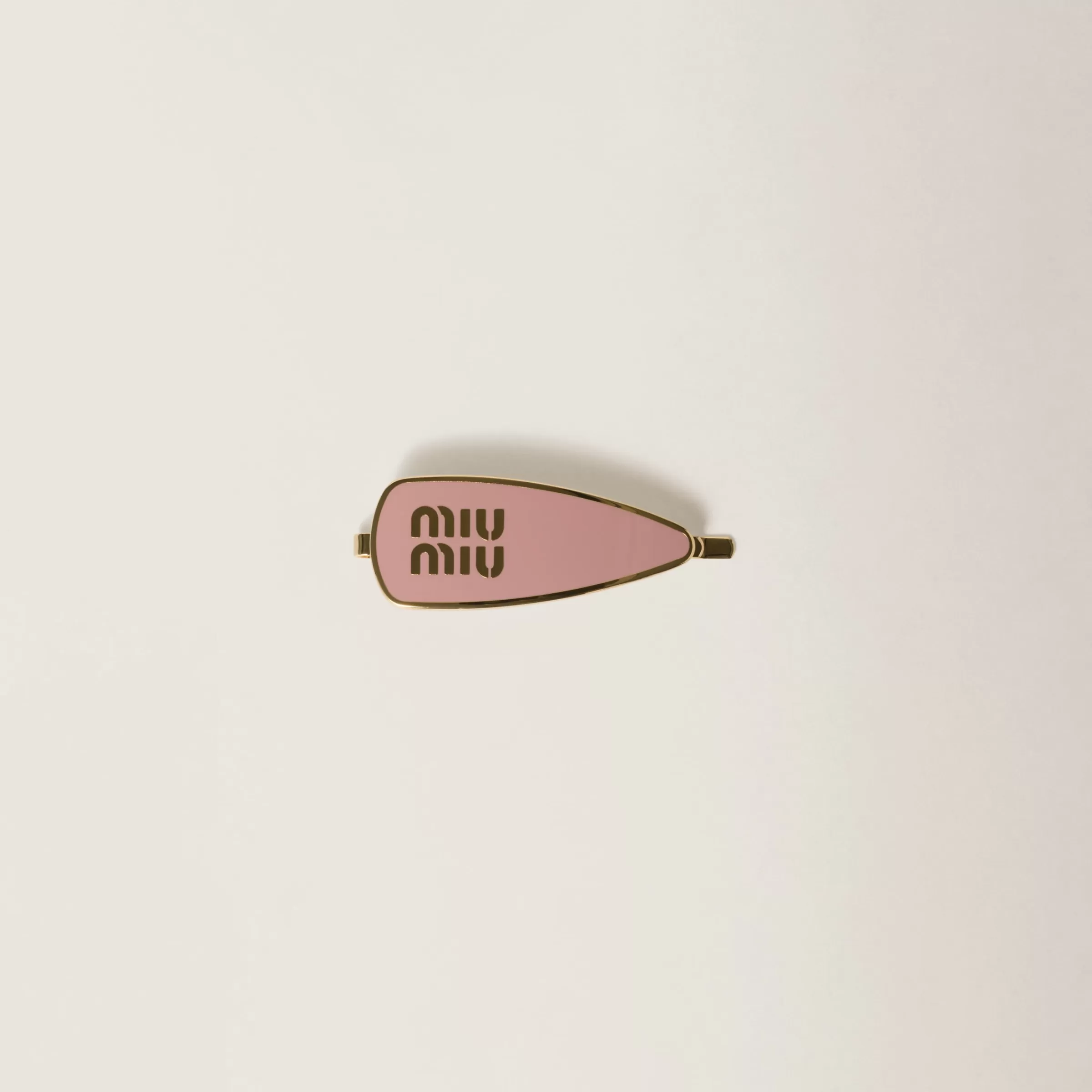 Enameled metal hair clip>Miu Miu New