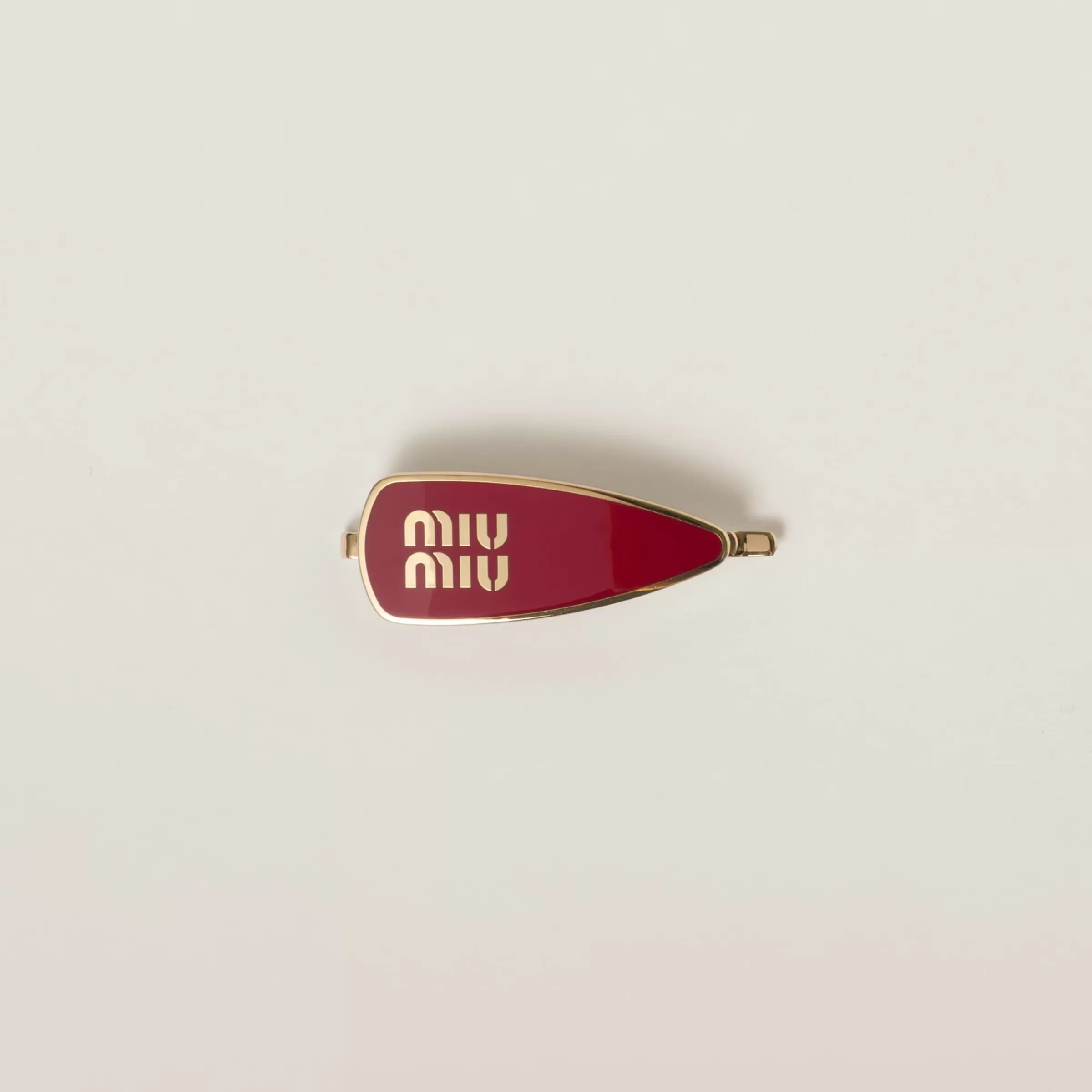 Enameled metal hair clip>Miu Miu Store