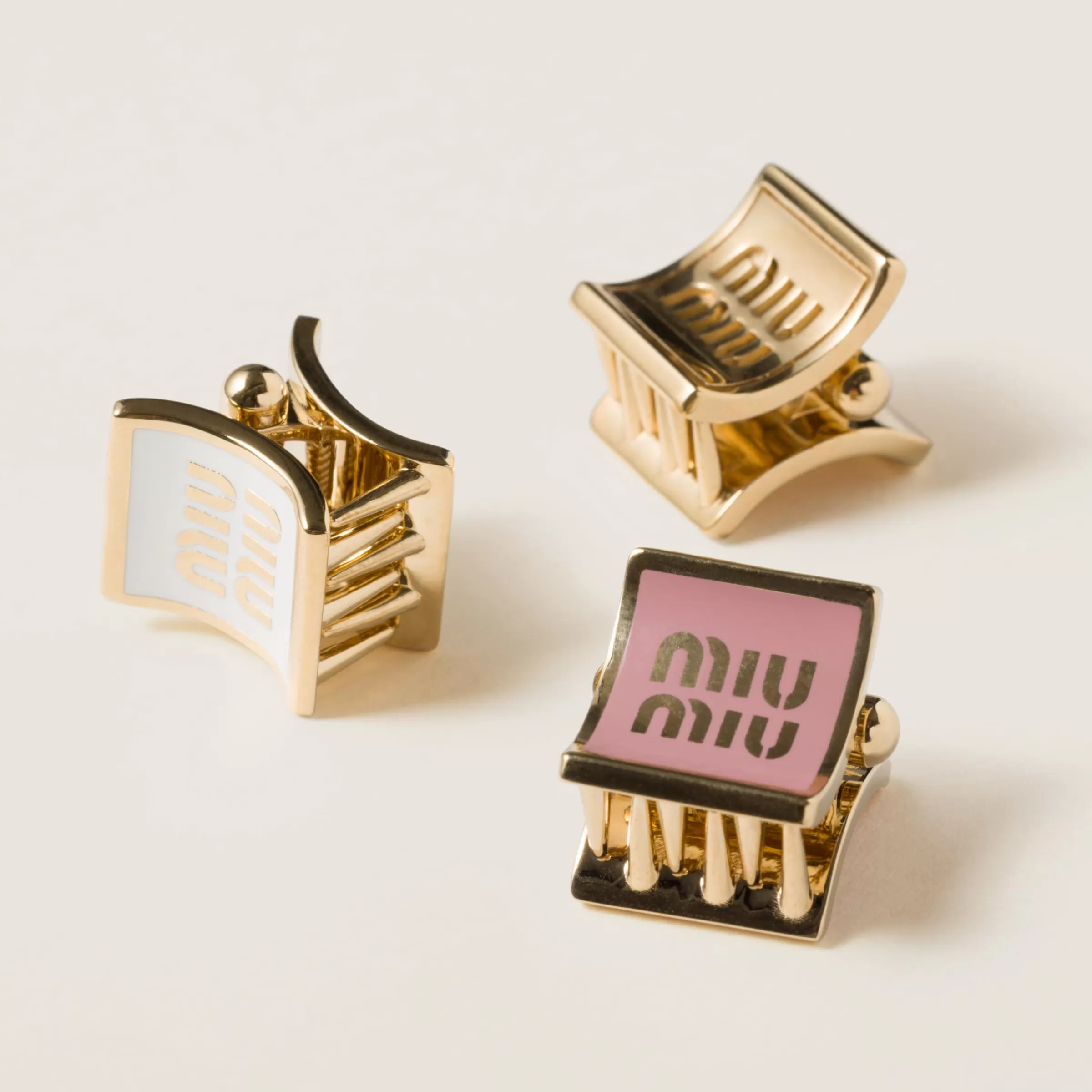 Enameled metal hair clips>Miu Miu Cheap