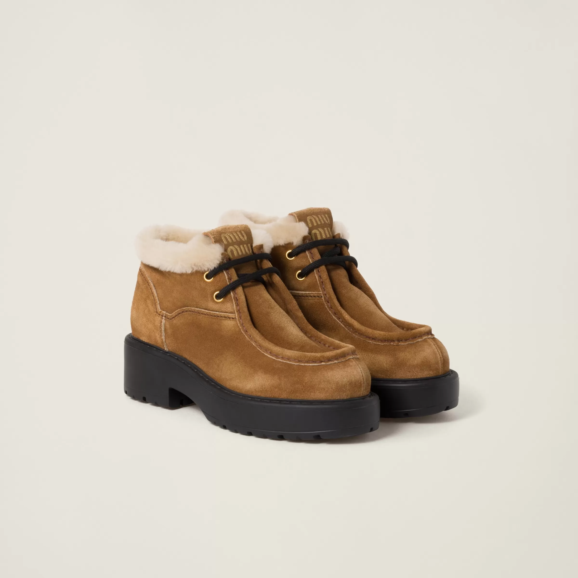 Faded suede booties>Miu Miu Clearance