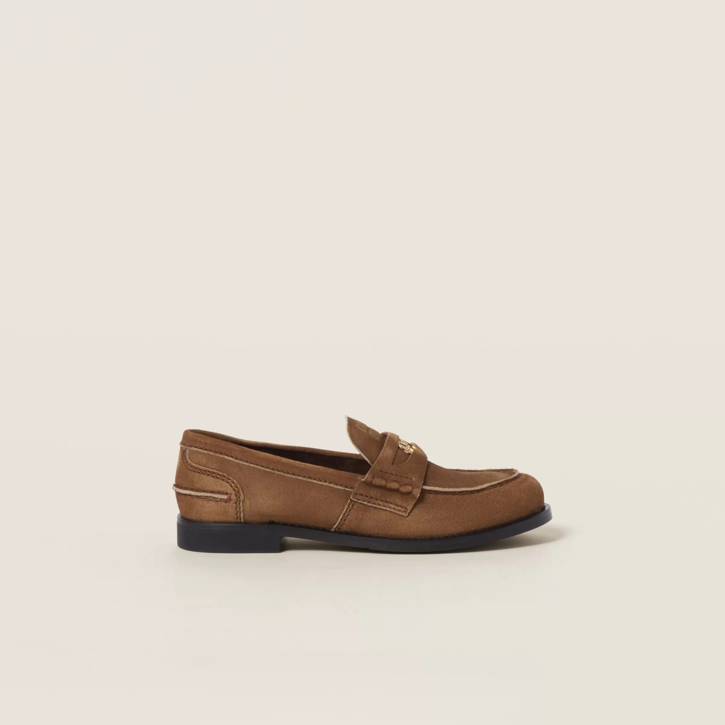 Faded suede loafers>Miu Miu New