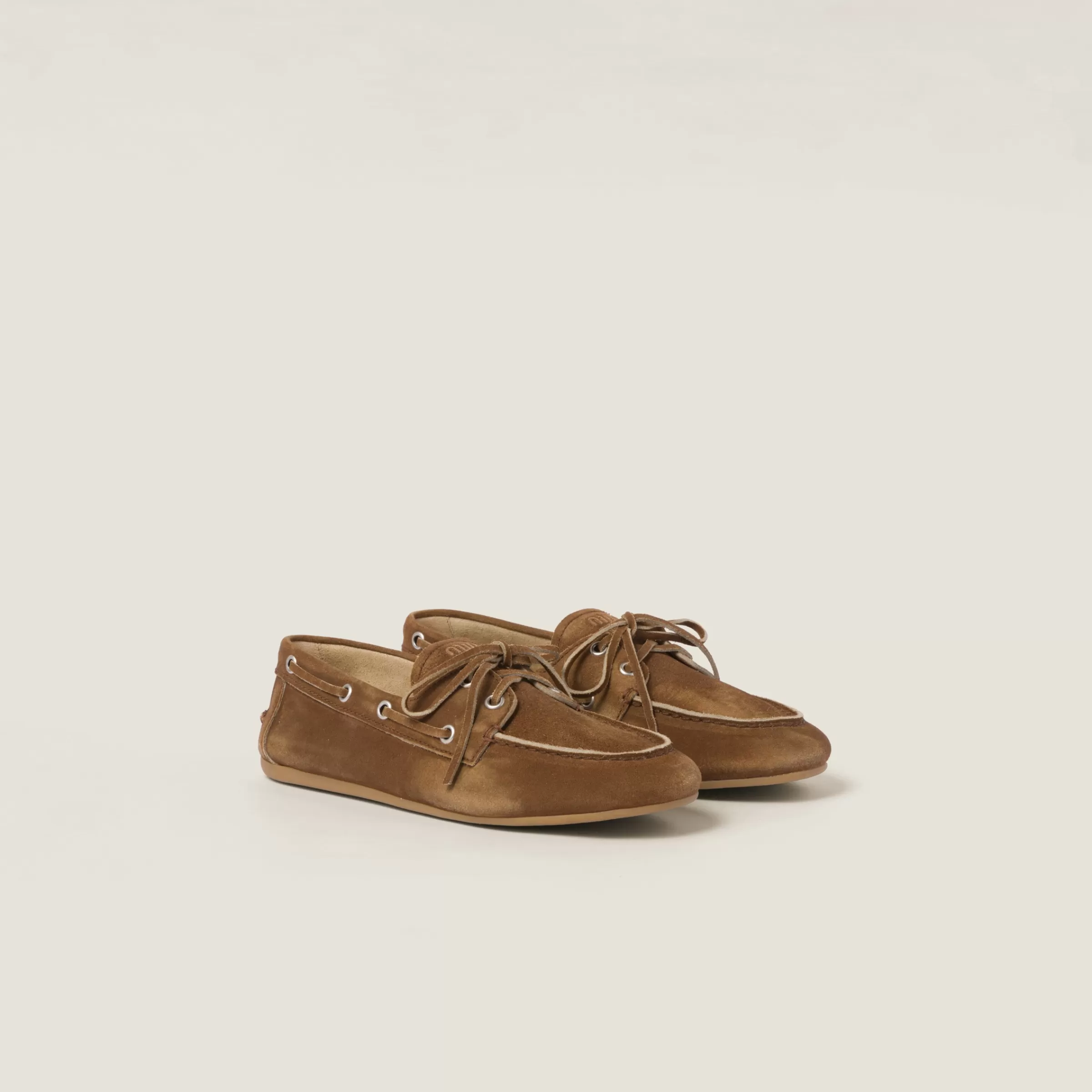 Faded unlined suede loafers>Miu Miu New