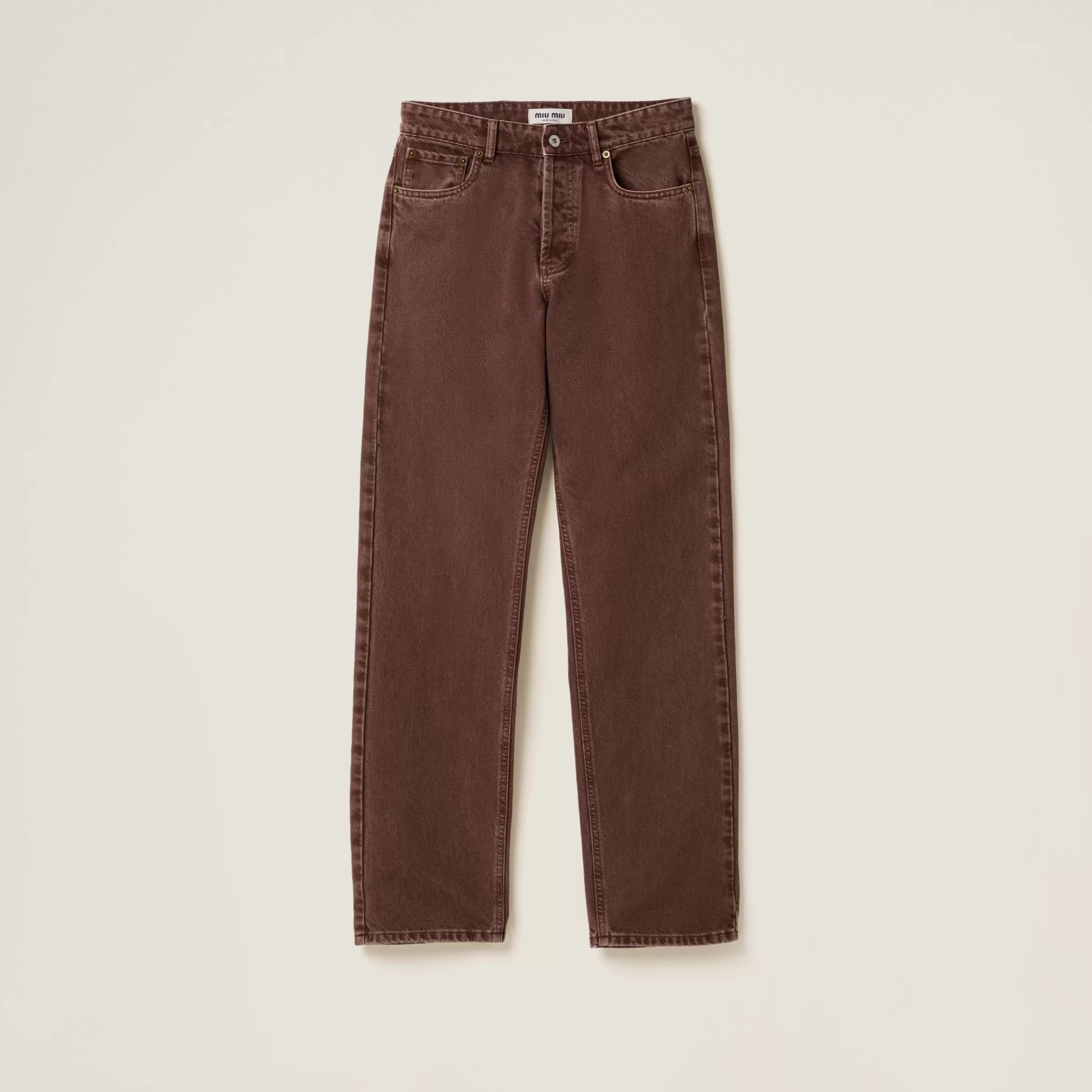 Five-pocket bull denim trousers>Miu Miu Discount