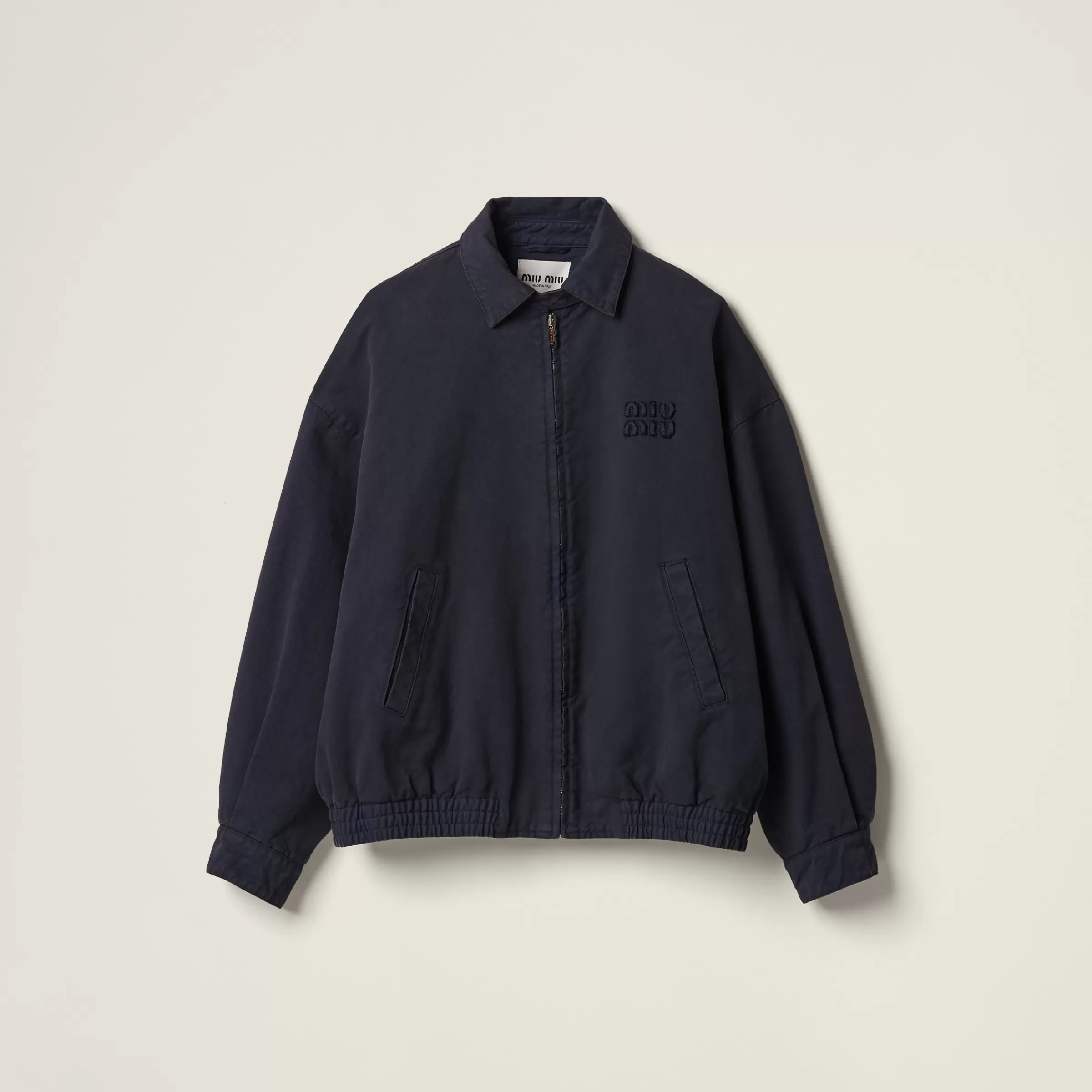 Gabardine blouson jacket>Miu Miu Discount