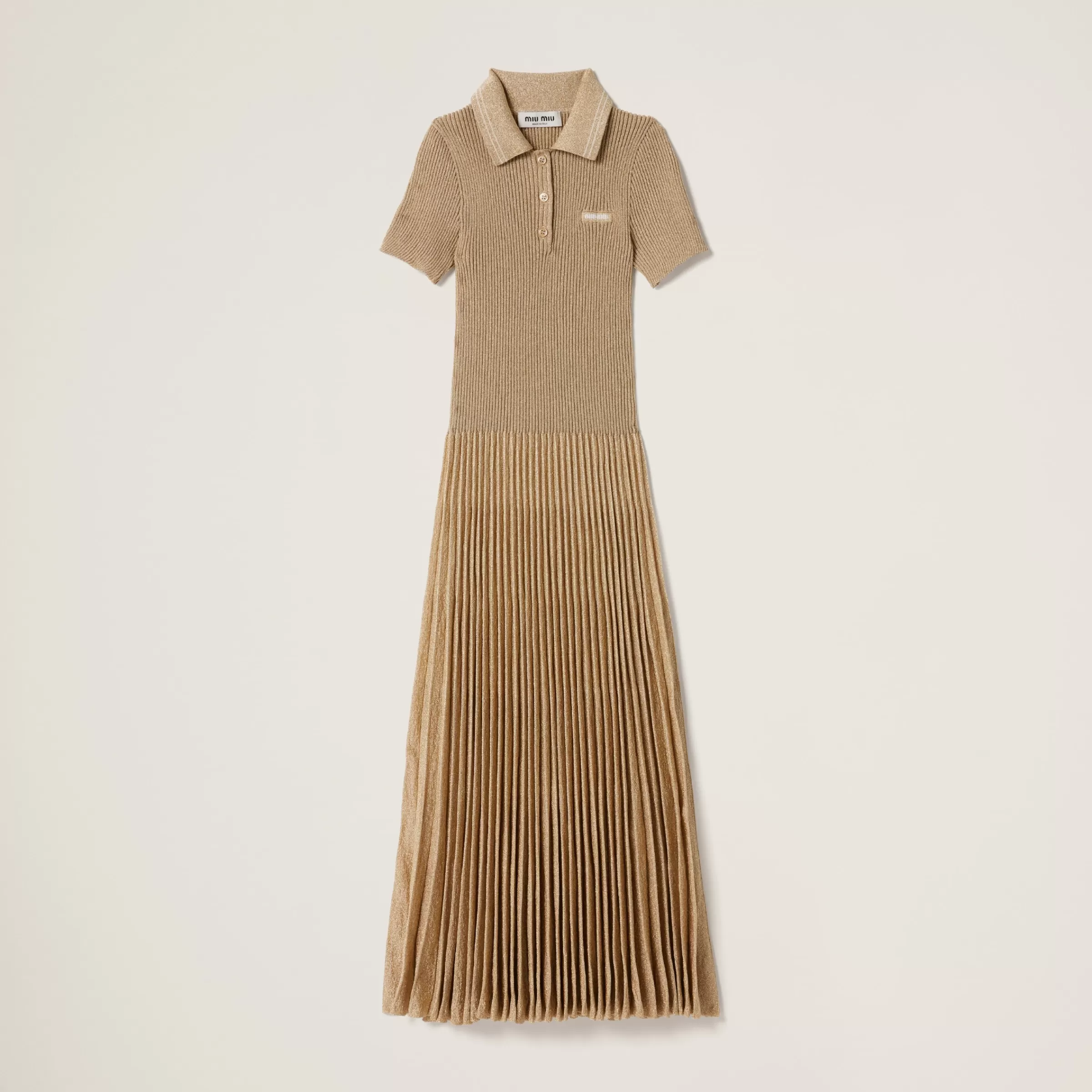 Lamé polo dress>Miu Miu Clearance