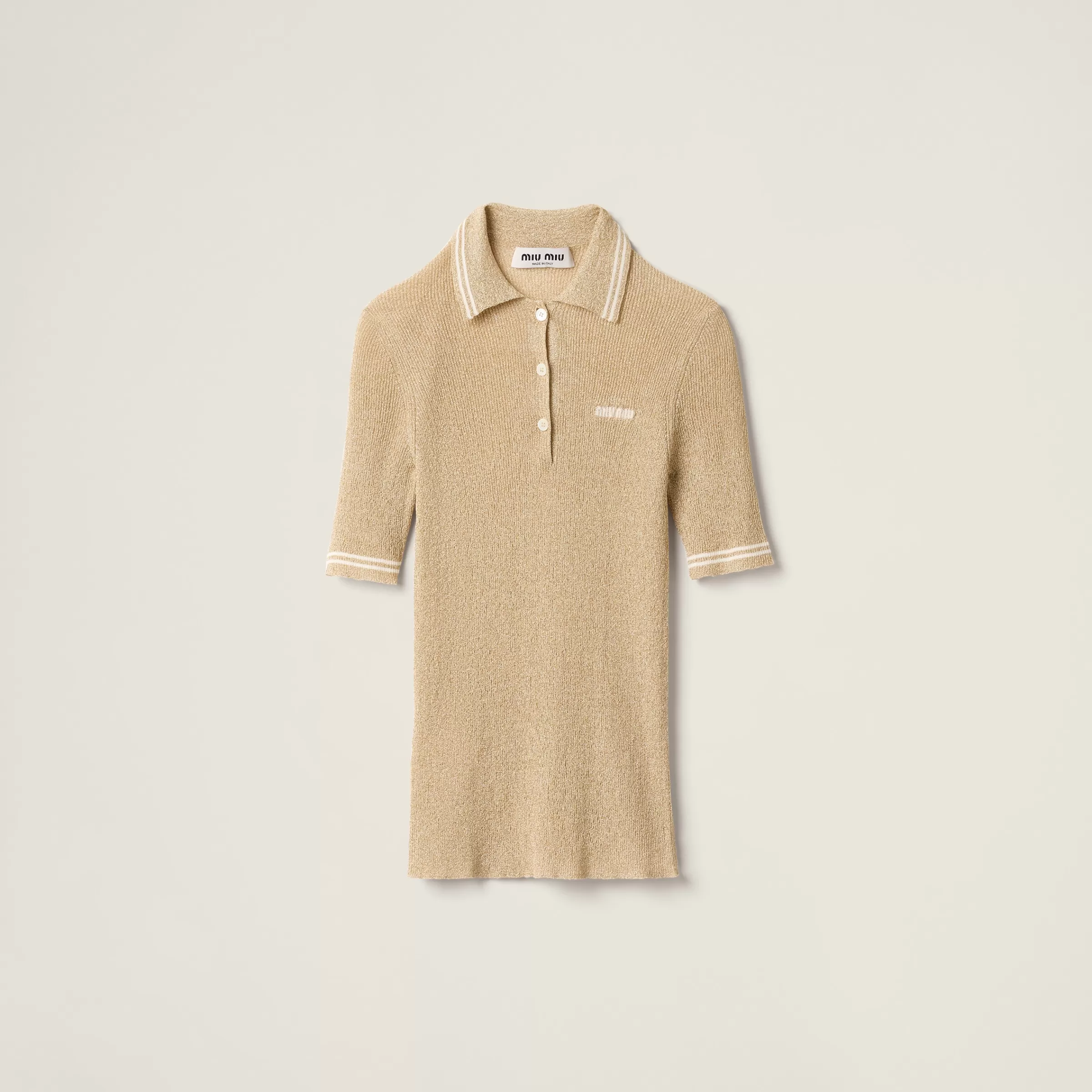 Lamé polo shirt>Miu Miu Hot