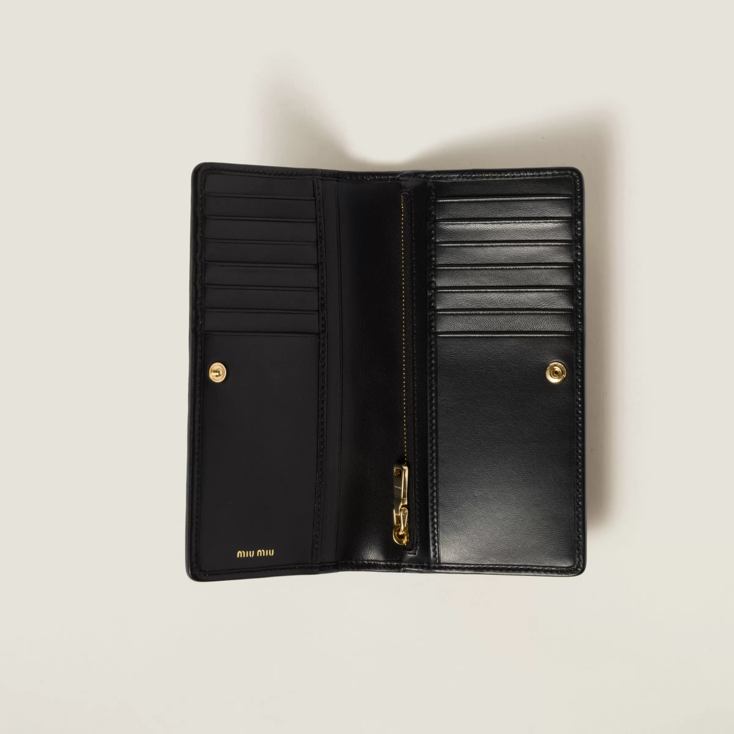 Large matelassé nappa leather wallet>Miu Miu Cheap