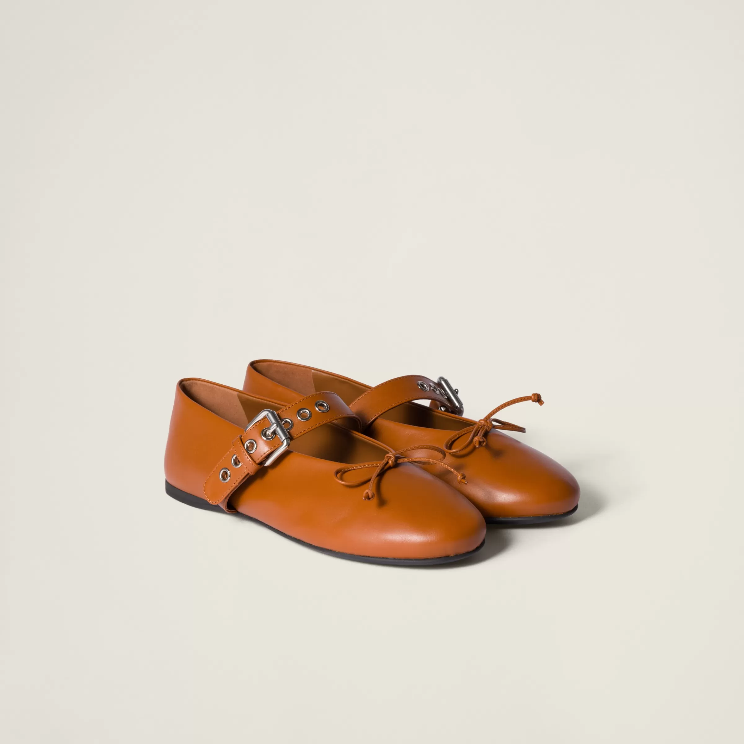 Leather ballerinas>Miu Miu Online