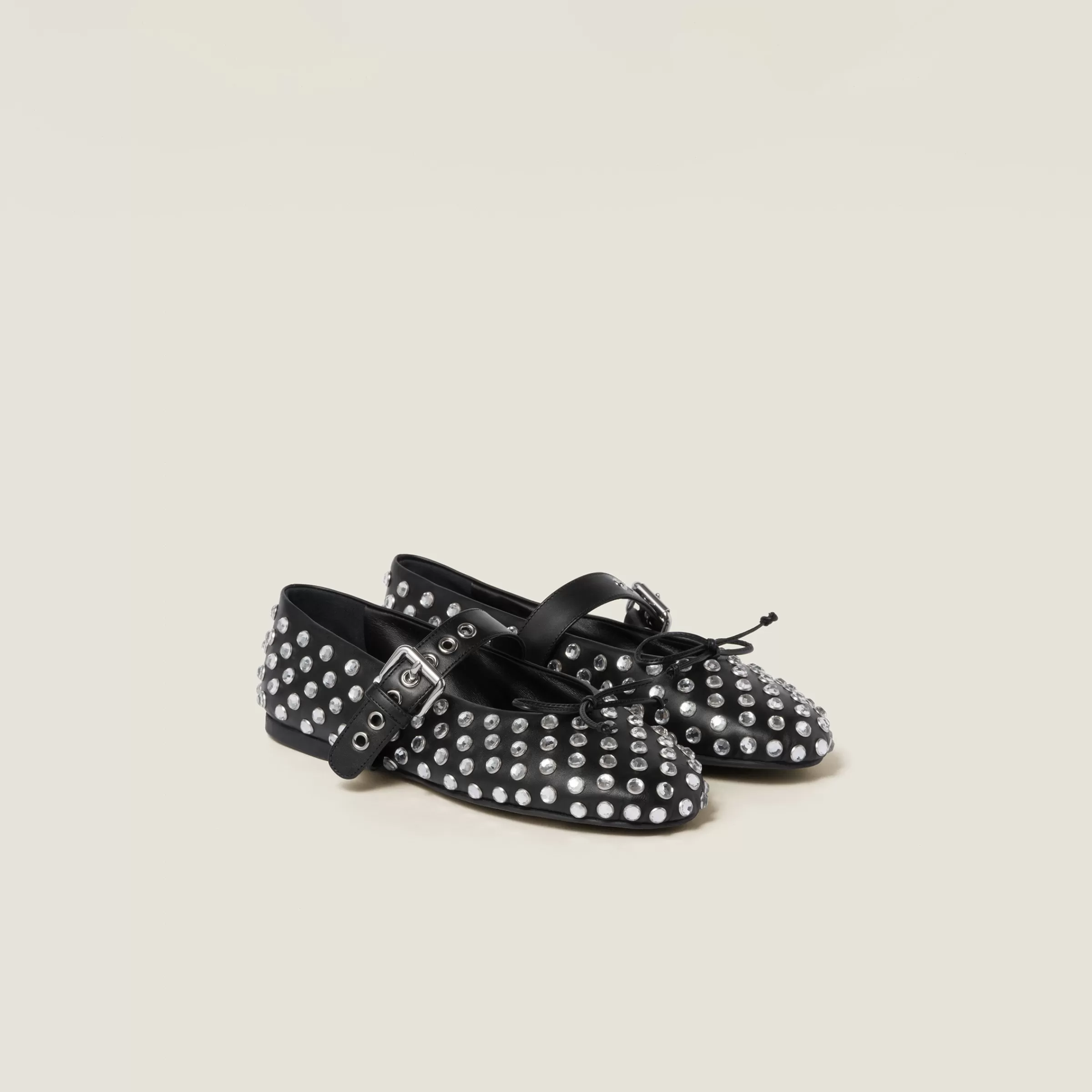 Leather ballerinas>Miu Miu Discount